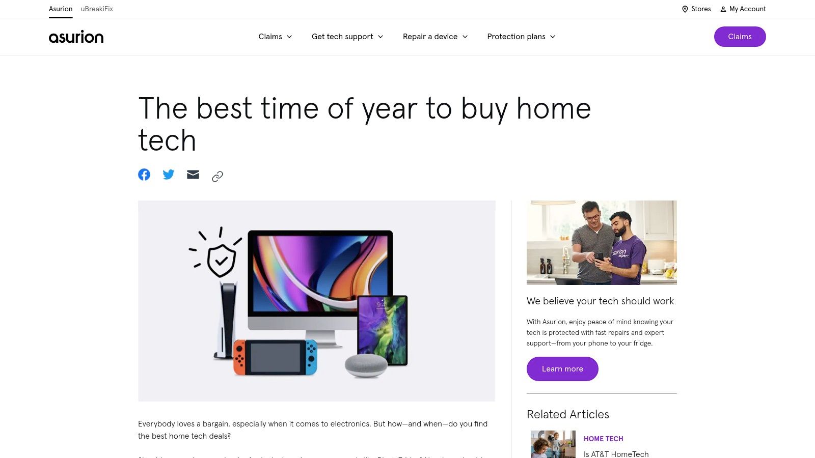Asurion – "The RBest Time of Year to Buy Home Tech"