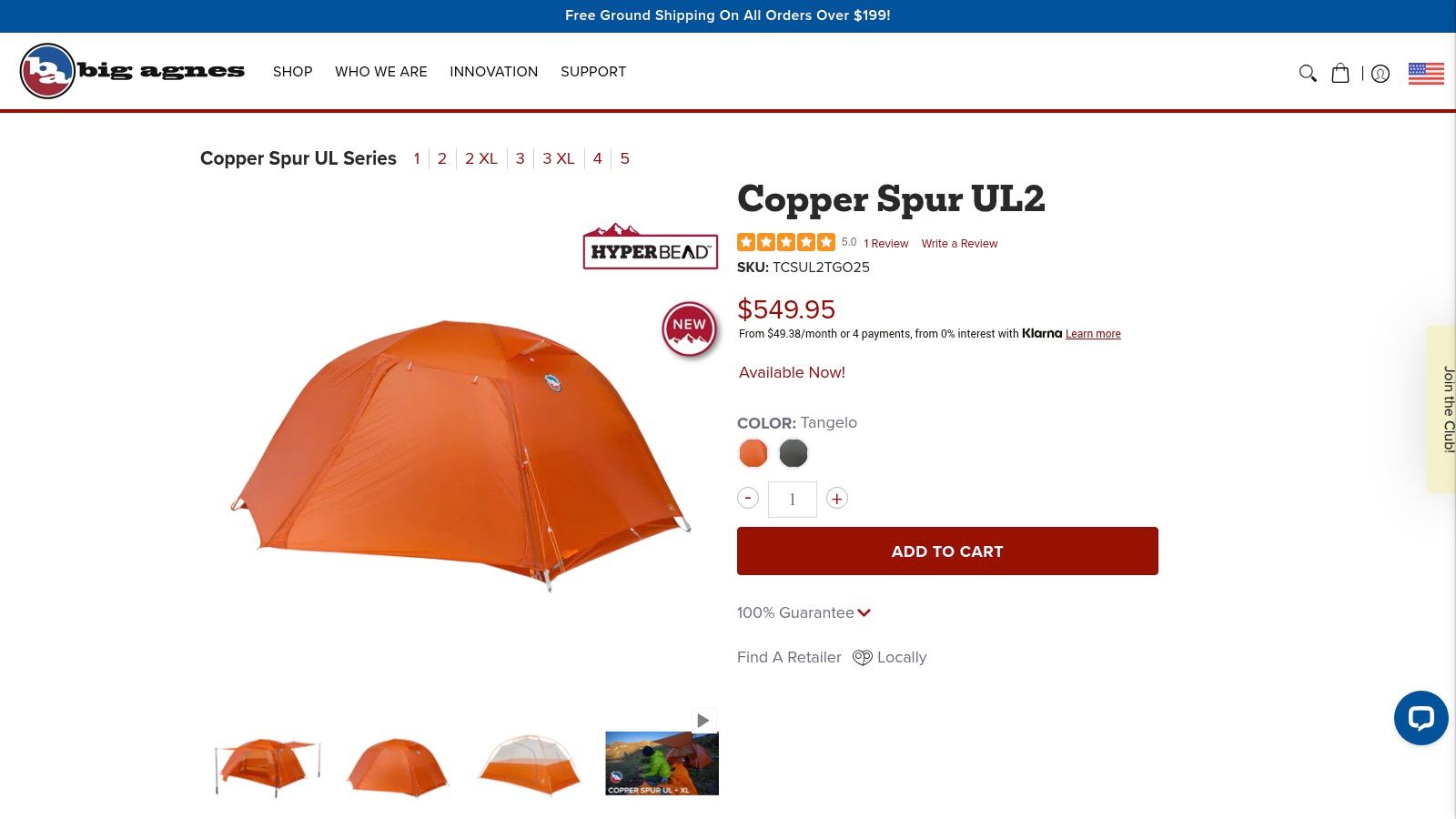 Big Agnes Copper Spur HV UL2 Tent