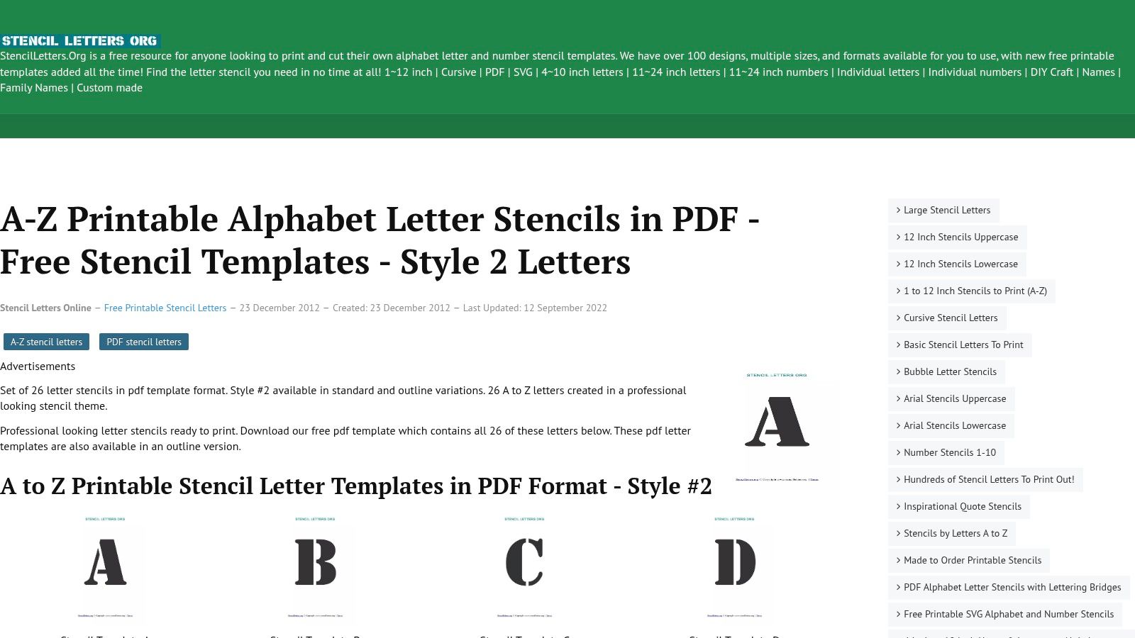 Stencil Letters Org - Style 2 Letters