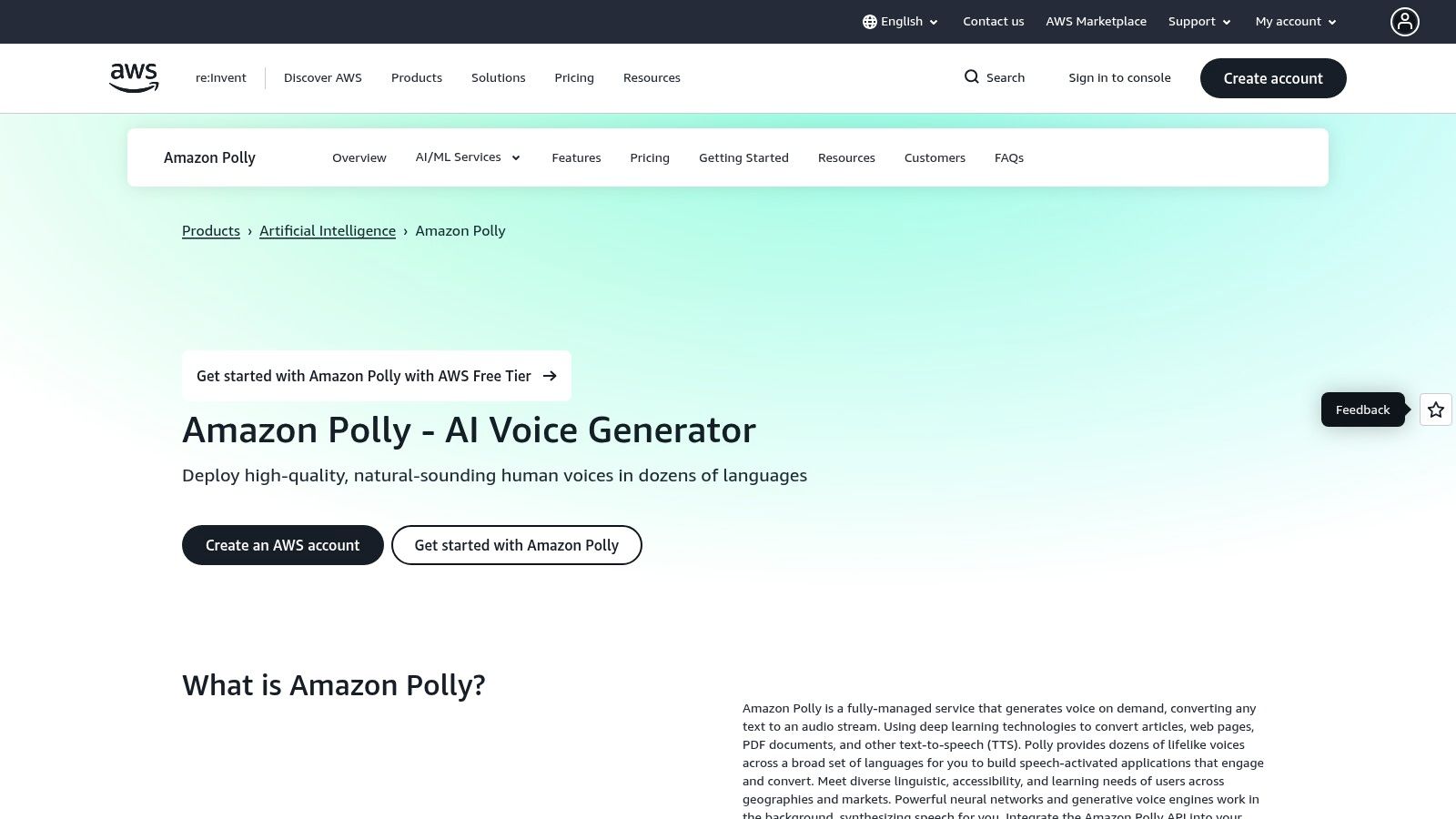 AWS — Amazon Polly and Amazon Lex