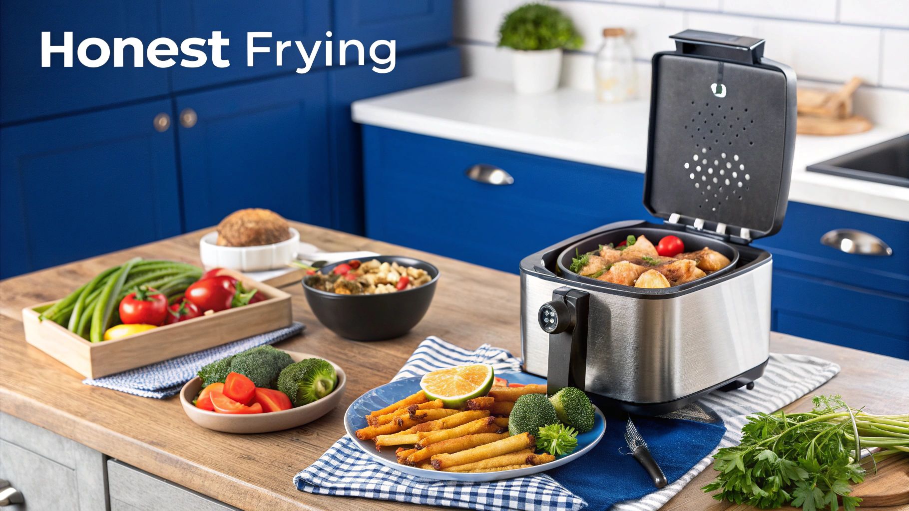 Frying pan with hot oil and pieces of battered fish frying; demonstrates frying process and oil behaviour under heat.