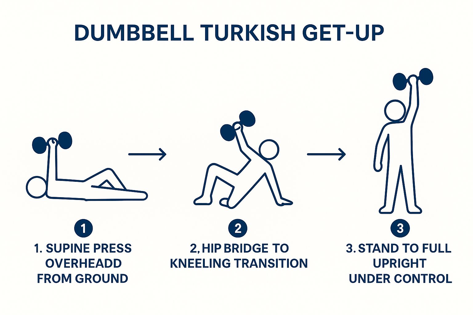Infographic showing key data about Dumbbell Turkish Get-Up