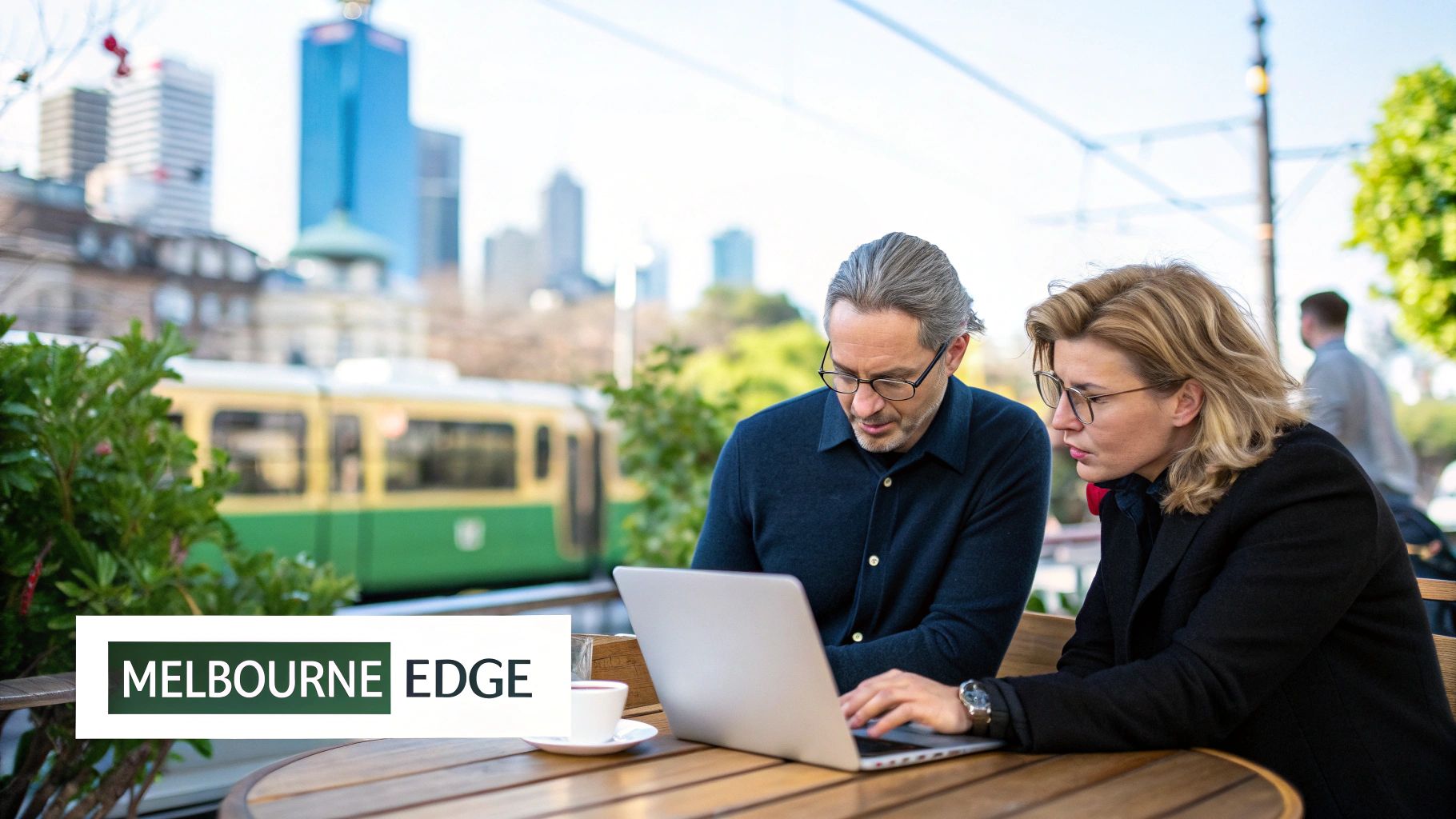 Aerial view of Melbourne cityscape