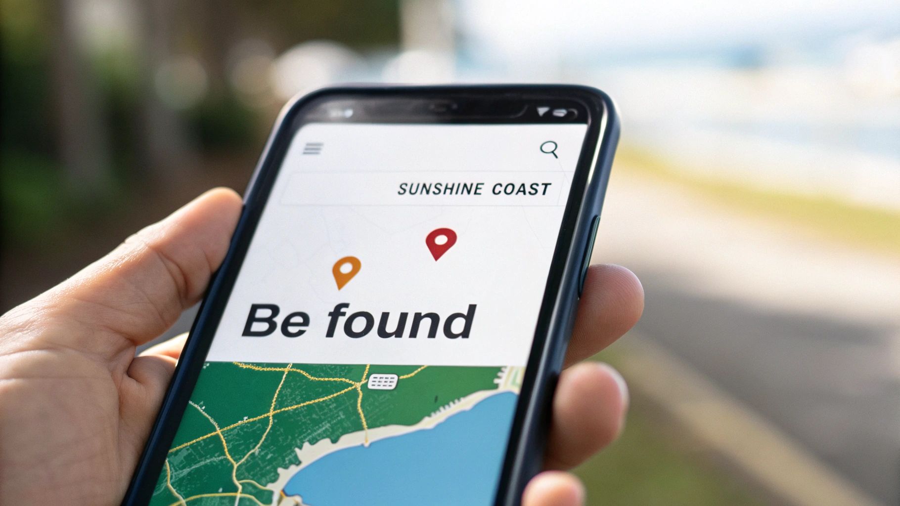 A map of the Sunshine Coast area with pins indicating dental practice locations.