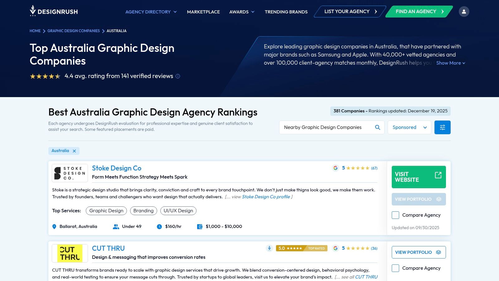 DesignRush (Top Australia Graphic Design Companies)
