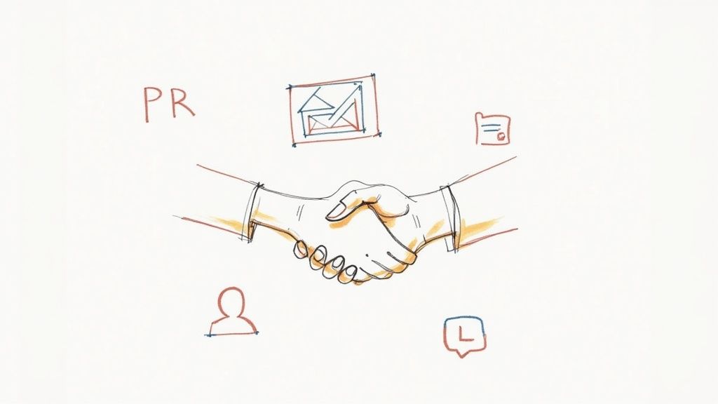 A group of people collaborating on a digital strategy with charts and diagrams on a screen