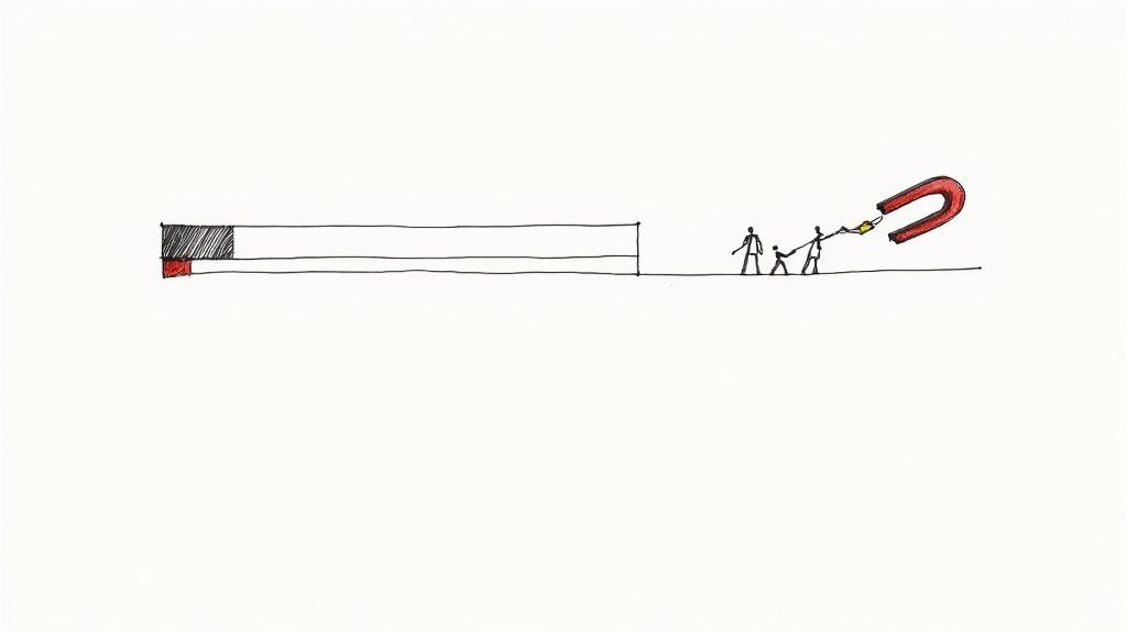 A lightbulb made of words, symbolizing the creation of a powerful headline.