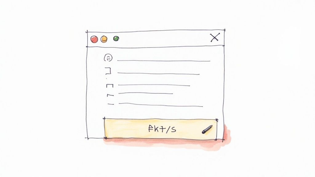 A focused person writing an email on a laptop, with a lightbulb graphic next to their head, representing a great pitch idea.