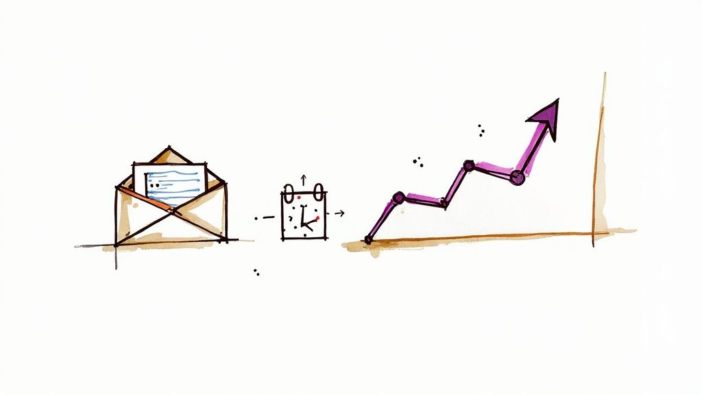 A person at a computer, analyzing charts and graphs, representing the tracking and measurement of a press release campaign.
