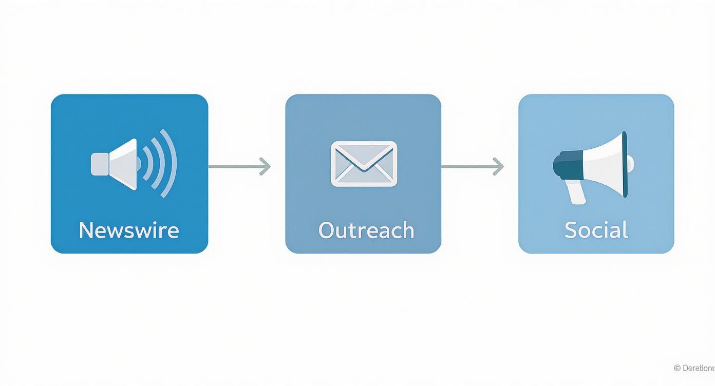 Infographic about how to distribute a press release