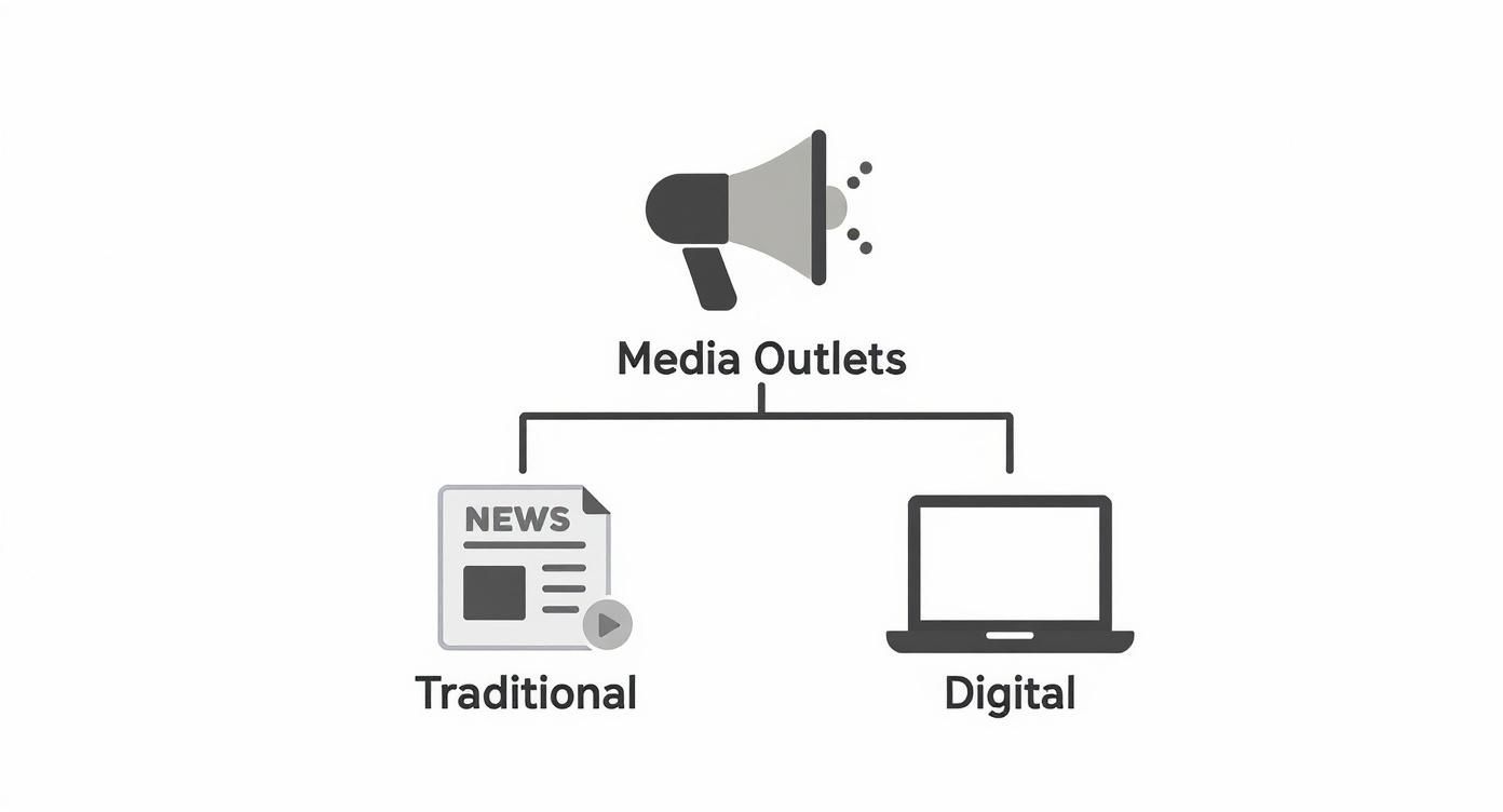 Infographic about what is media outlet