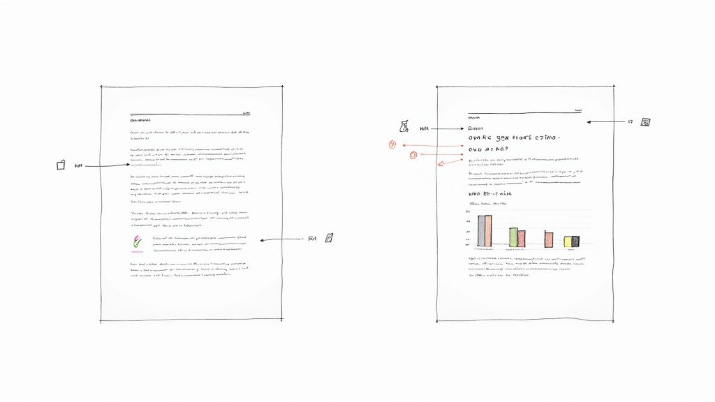 A person on a laptop with digital network graphics overlaid, representing modern press distribution.