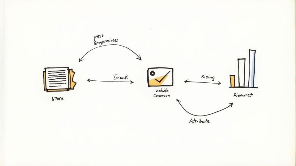 A chart showing a direct upward trend, connecting PR efforts to business ROI.