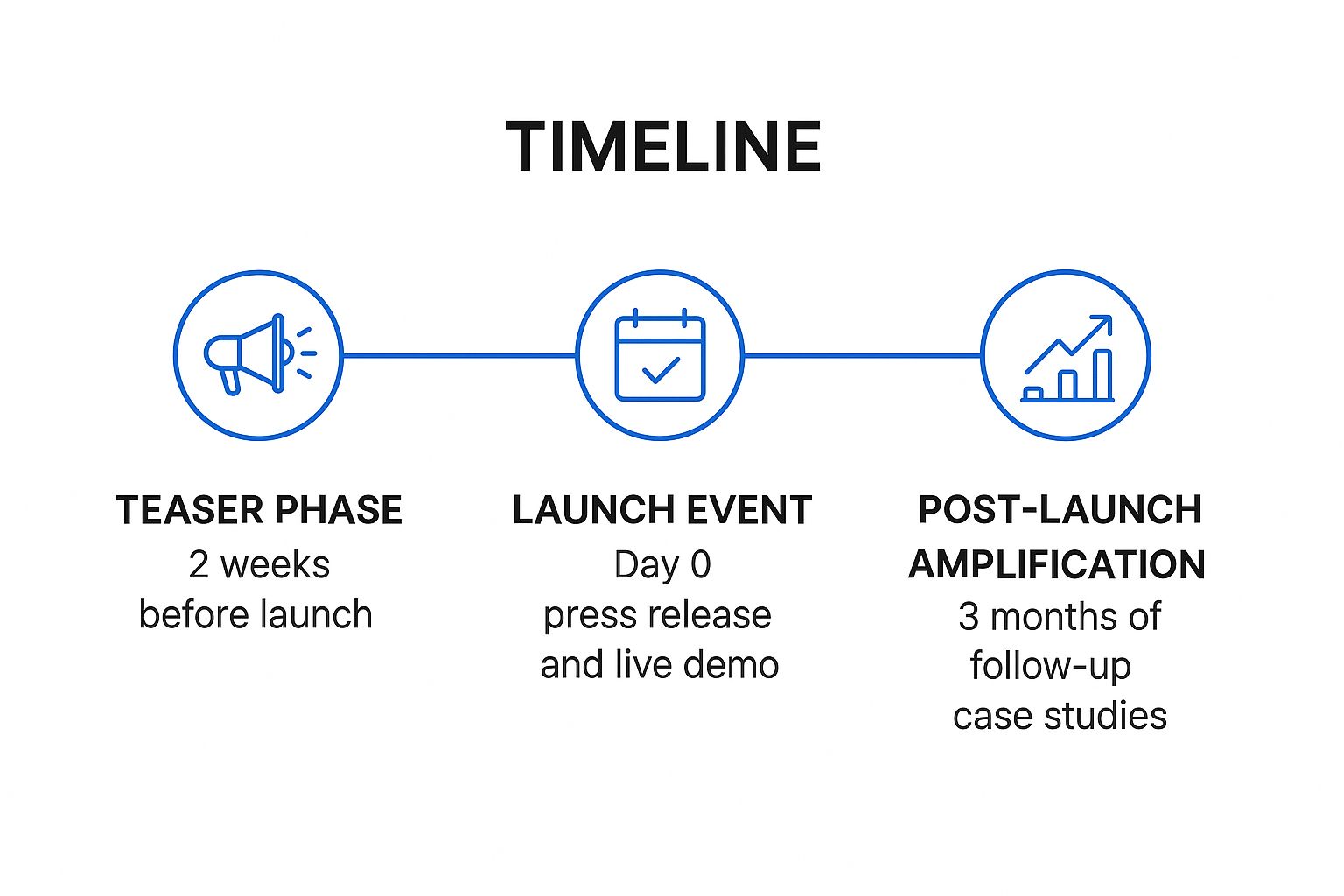 Infographic showing key data about Product Launch and Announcement Strategy