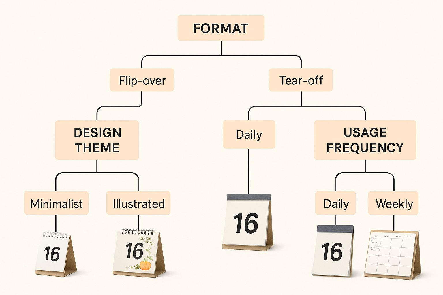 Infographic about daily desk calendars