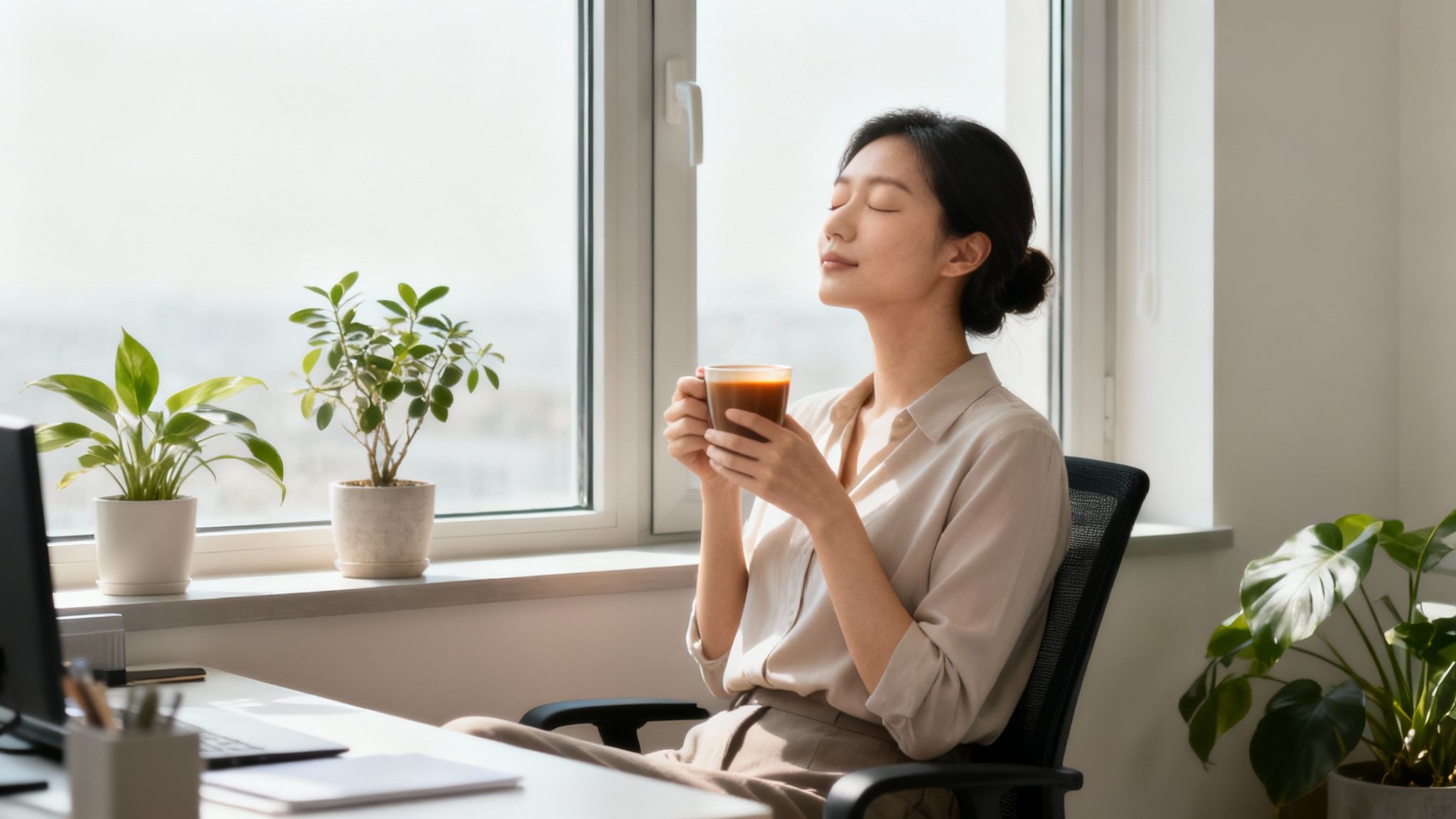 A close-up of a vibrant, healthy plant with a measuring tape next to it, symbolizing growth and measurement in workplace culture.