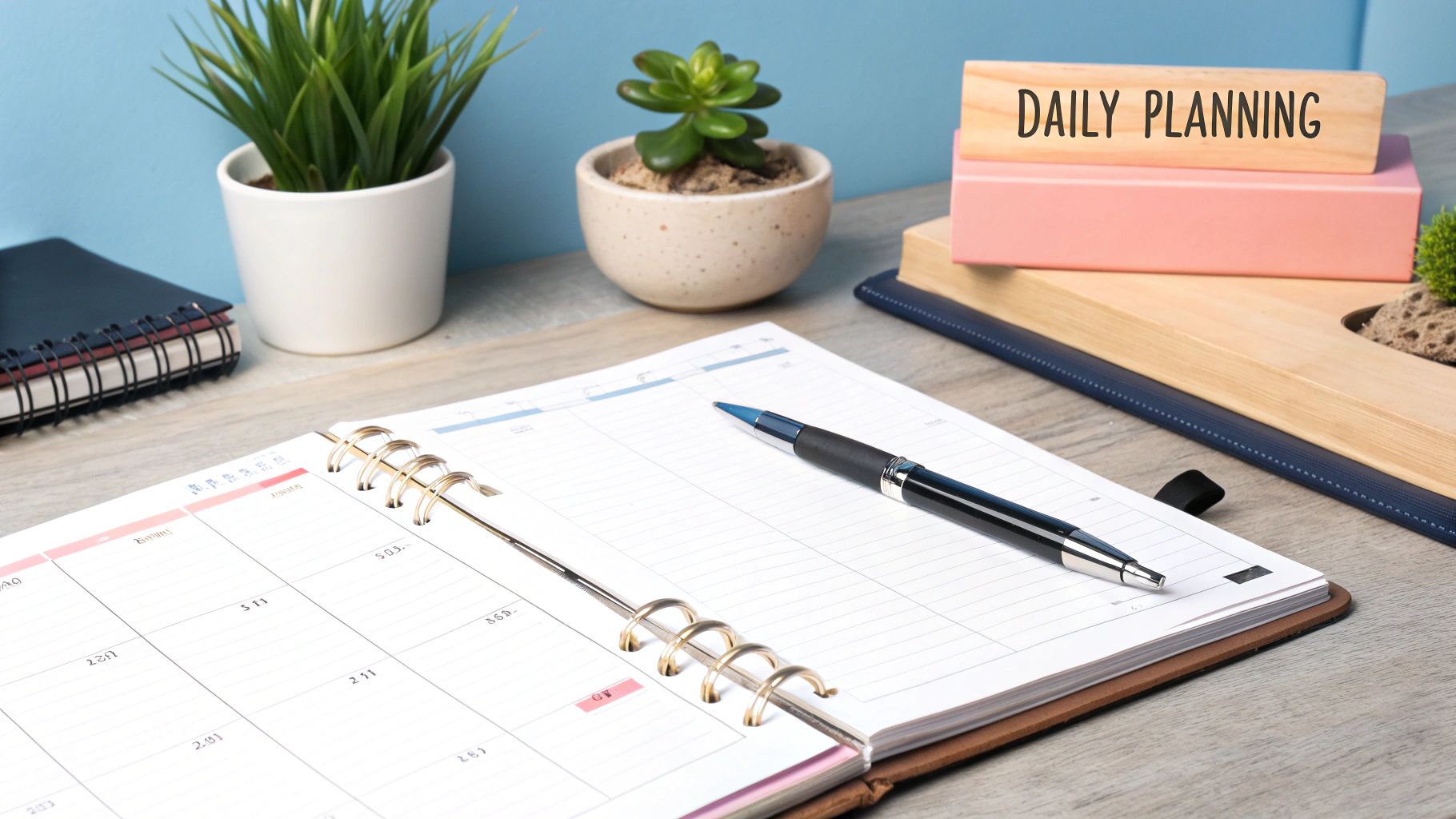 A person tearing a page from a daily desk calendar, symbolizing a fresh start.