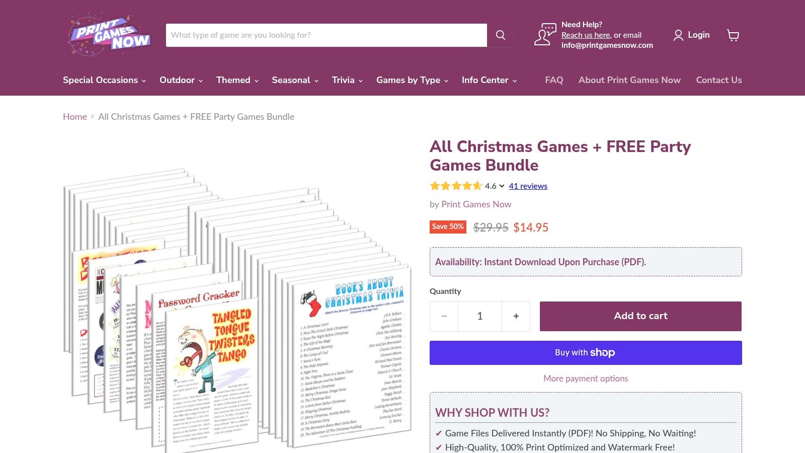 Print Games Now: The Ultimate Holiday Game Library
