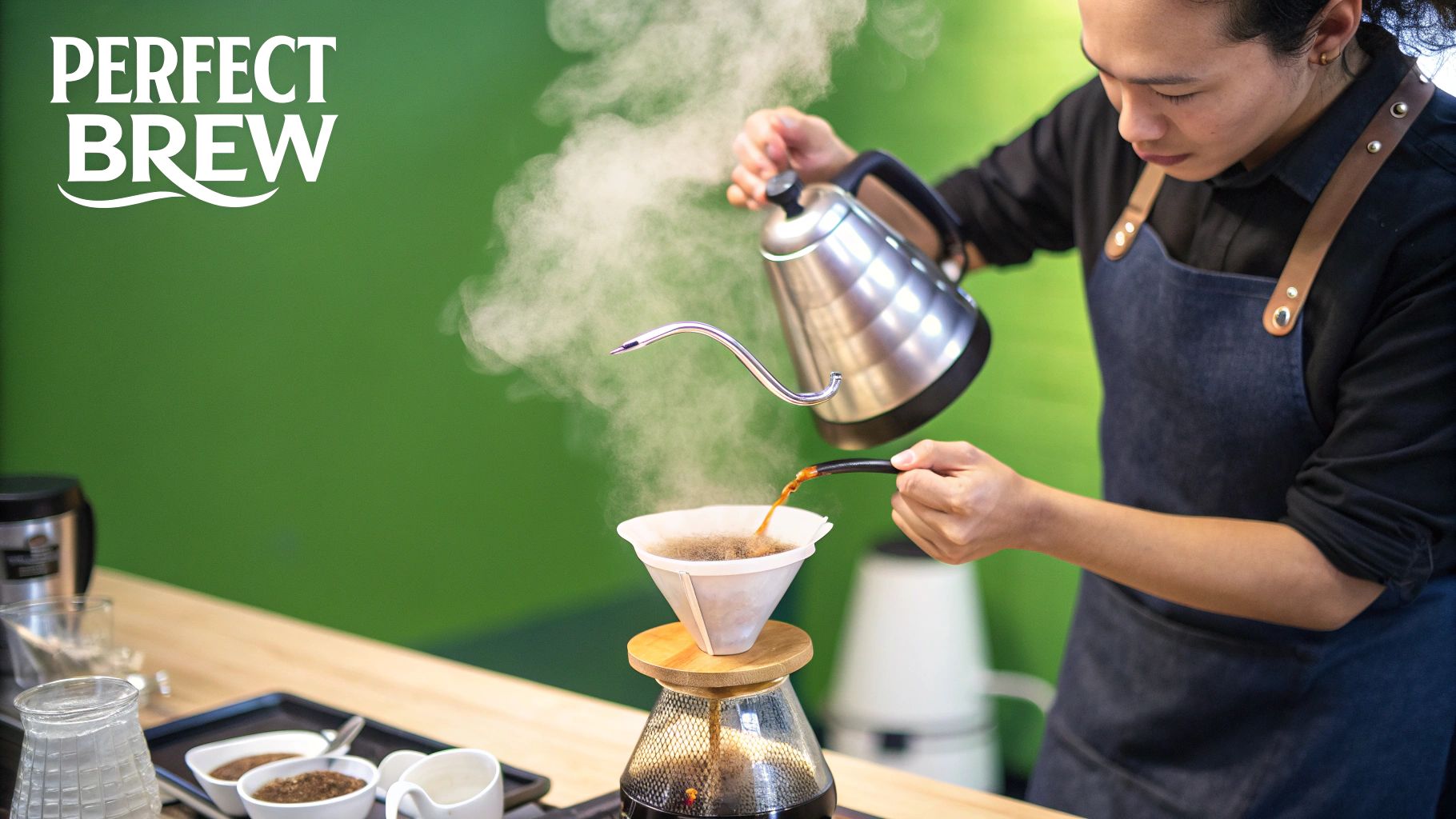 A world map made out of roasted coffee beans.