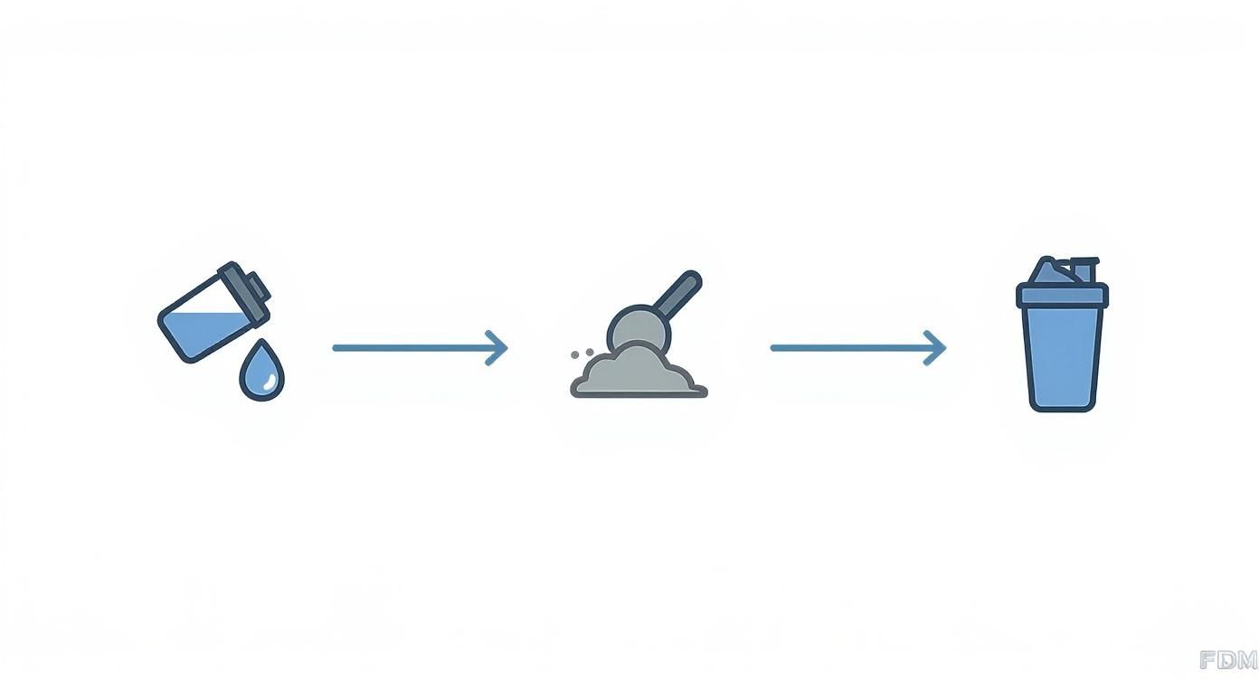 Infographic about best way to mix protein drinks