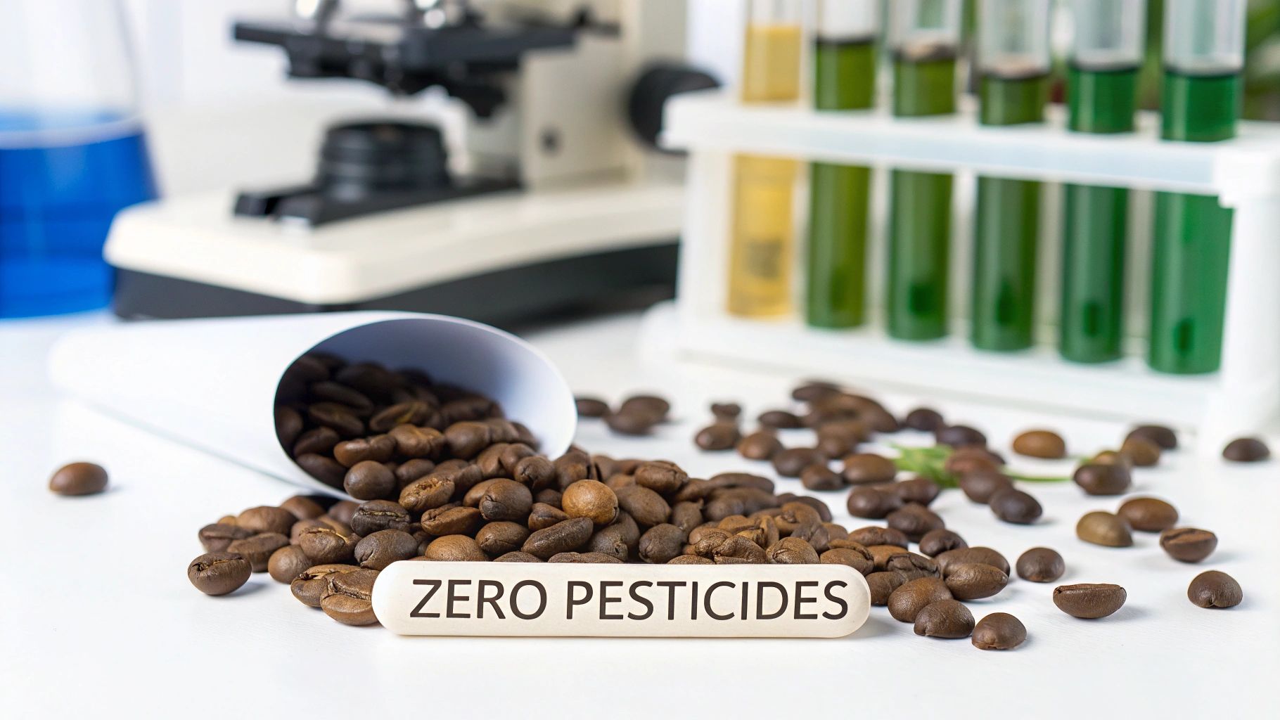 Coffee beans being carefully sorted to ensure purity and quality.