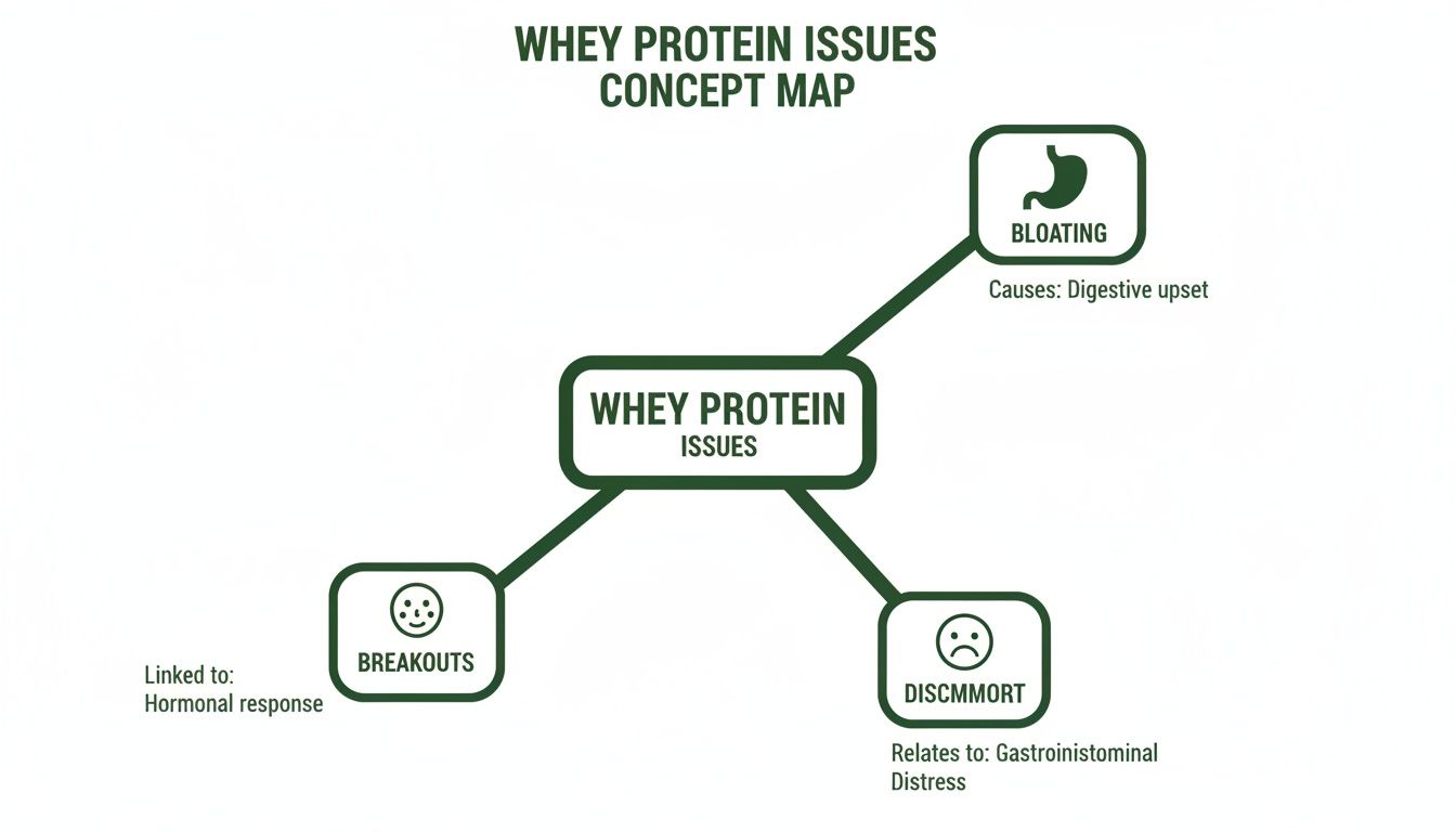 whey protein digestive issues flowchart