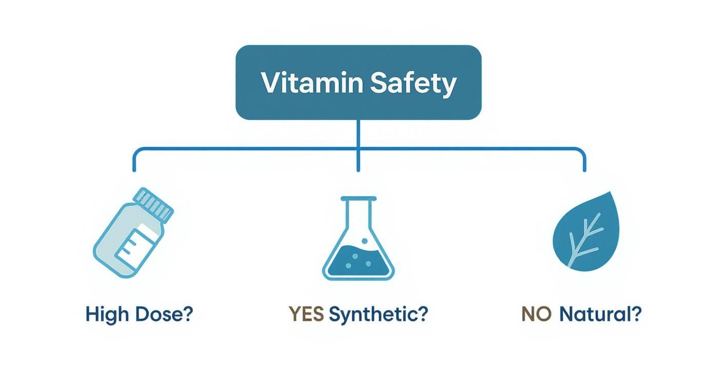 Infographic about synthetic vs natural vitamins