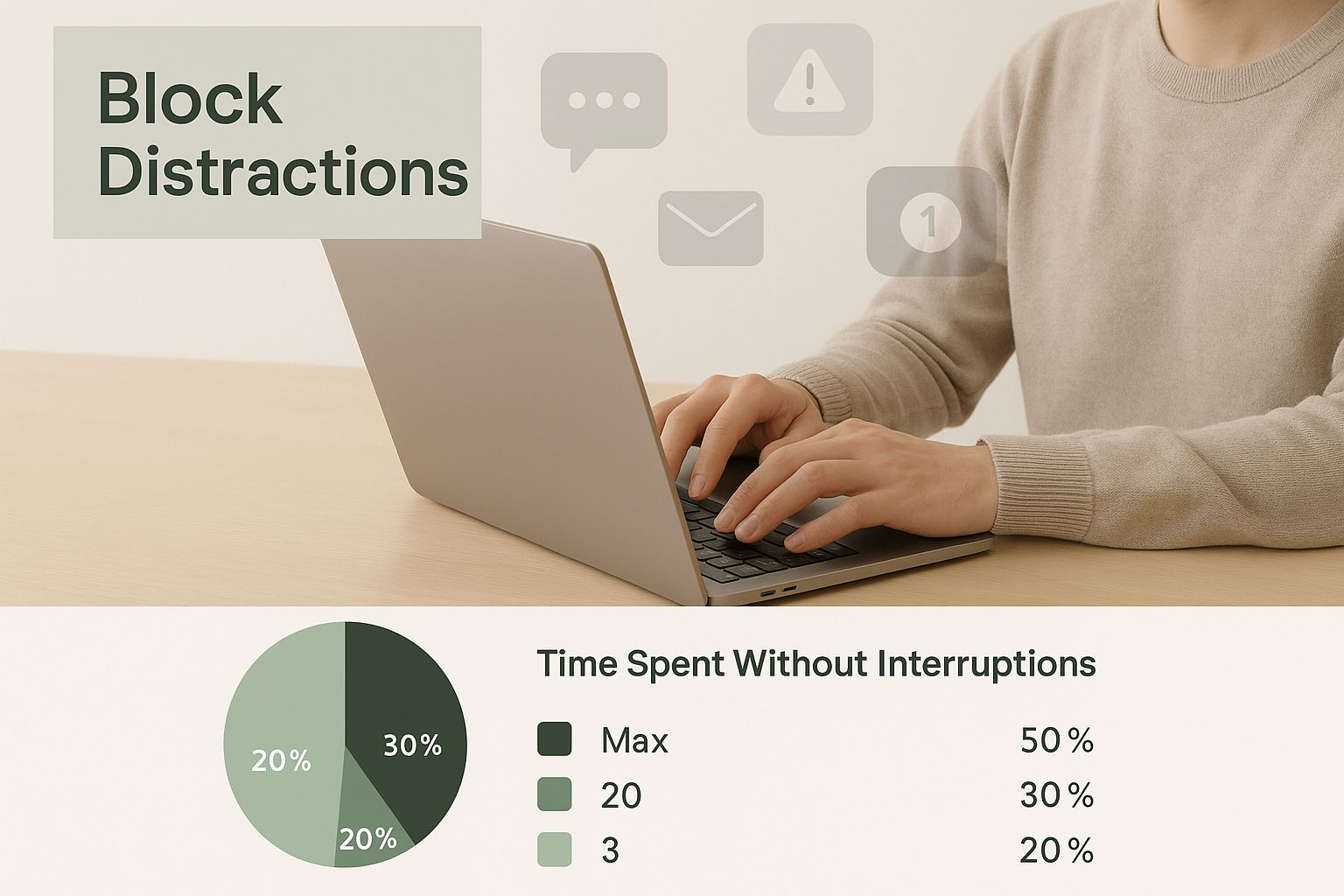 Infographic about how to increase productivity at work
