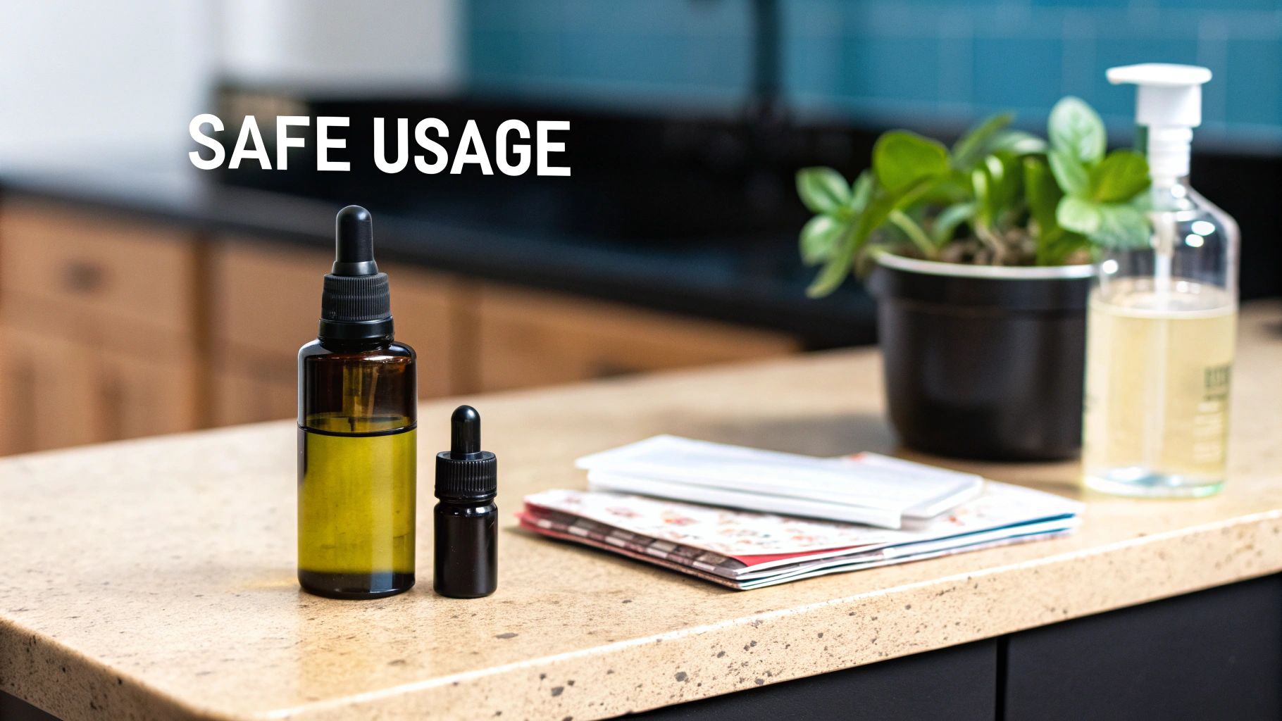 A person dropping essential oil into a bowl of water