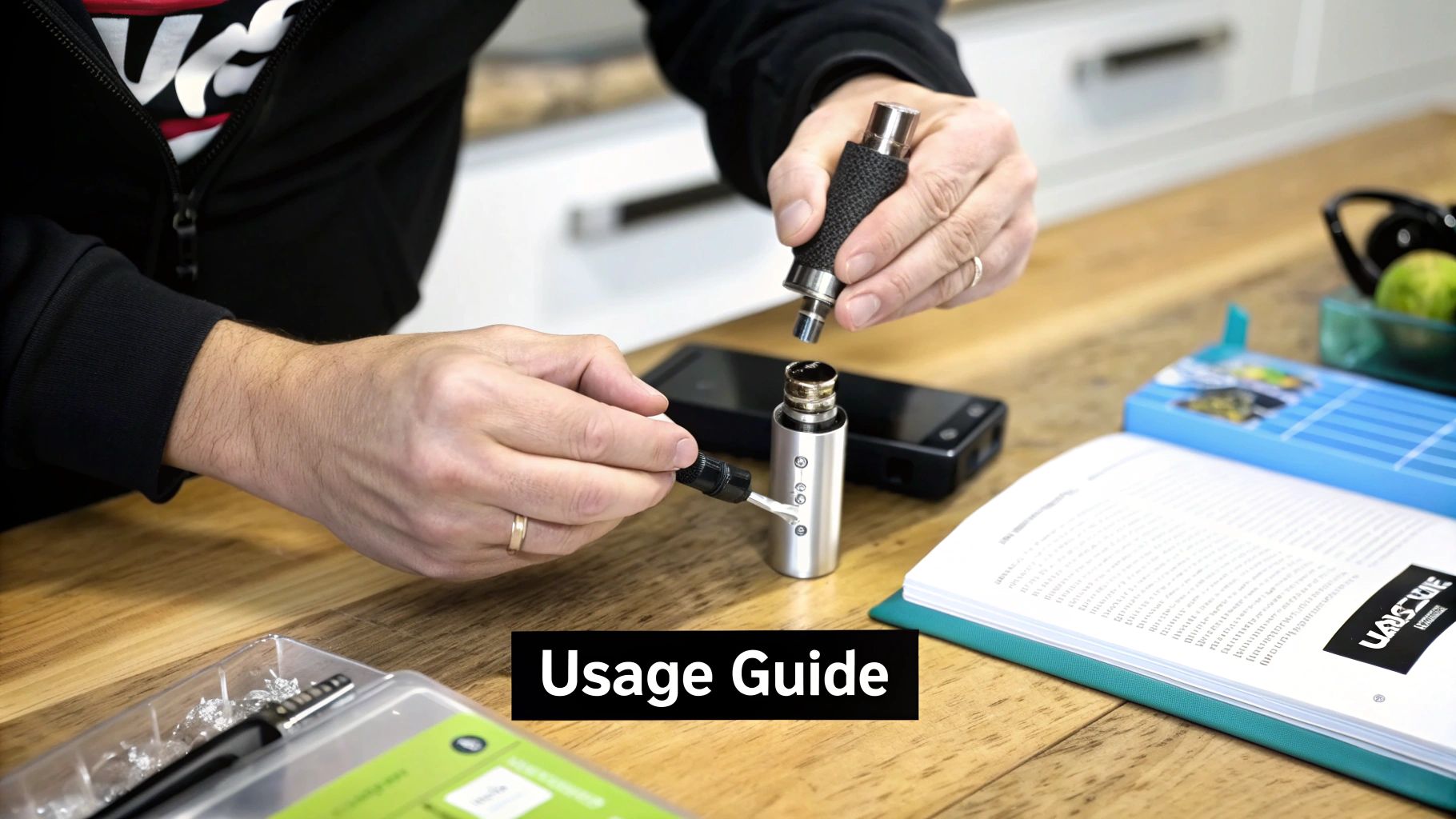 A person carefully filling their stop smoking pen with e-liquid, representing the first step in using the device effectively.