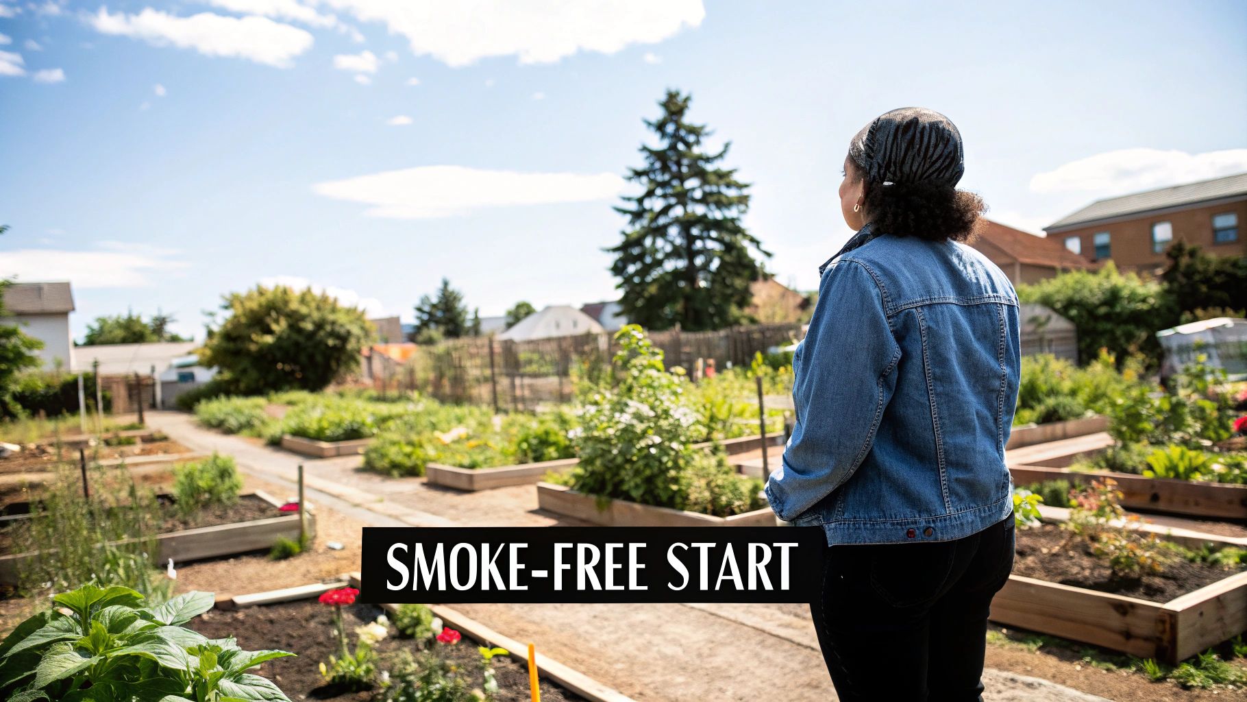 A person holding a leaf, symbolizing a fresh, natural start to quitting smoking.
