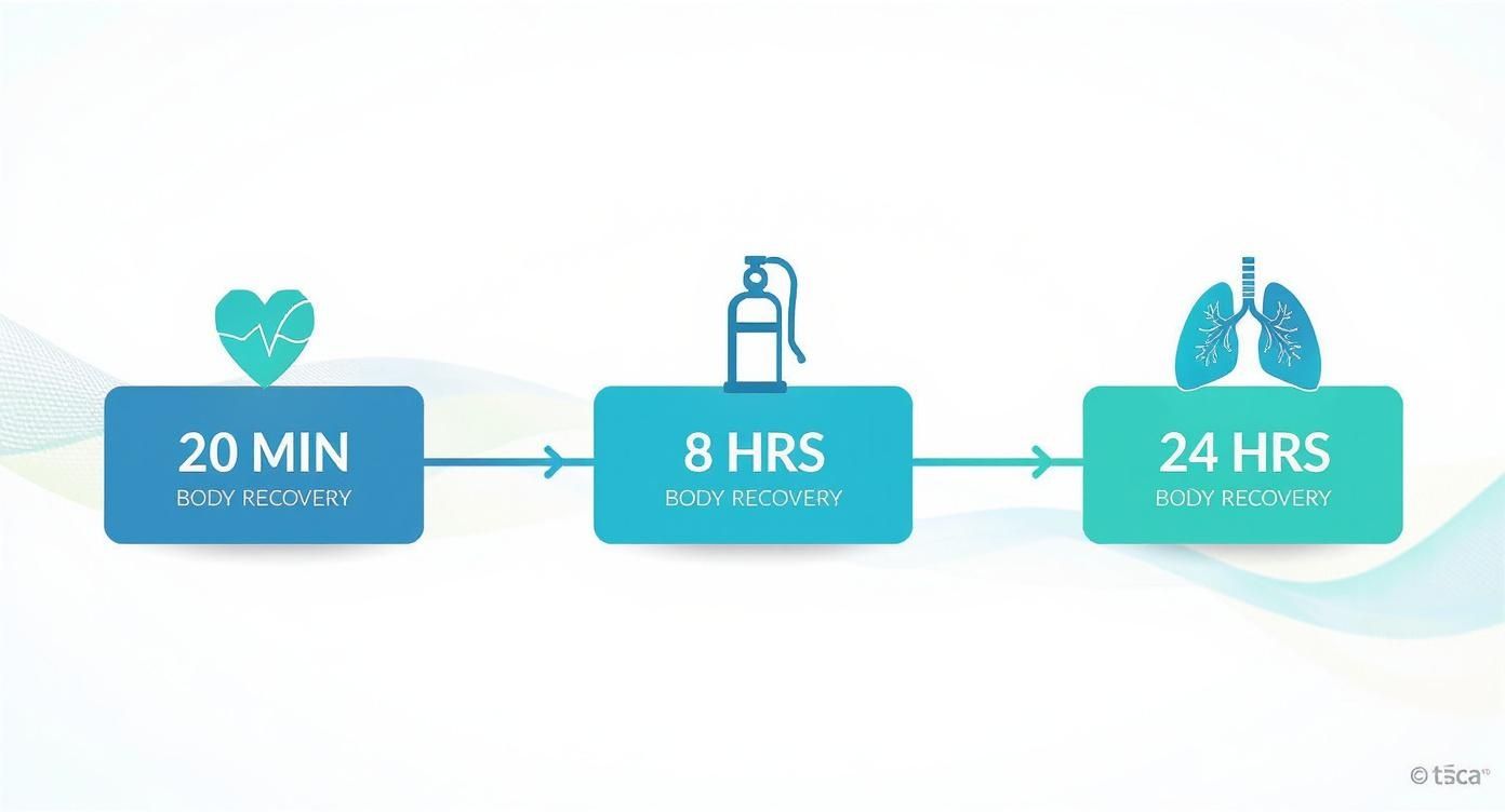 Infographic about health benefits of quitting smoking