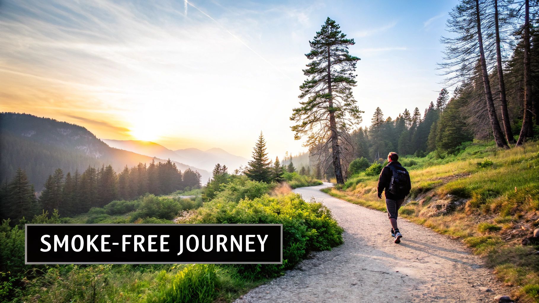 A person sitting in a relaxed, sunlit room, focusing on their breath with a calm expression.