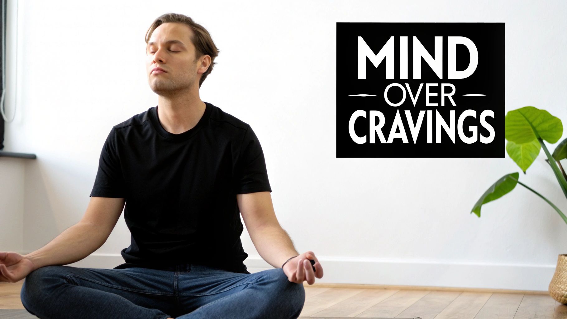 A person meditating peacefully outdoors, with soft light filtering through trees.