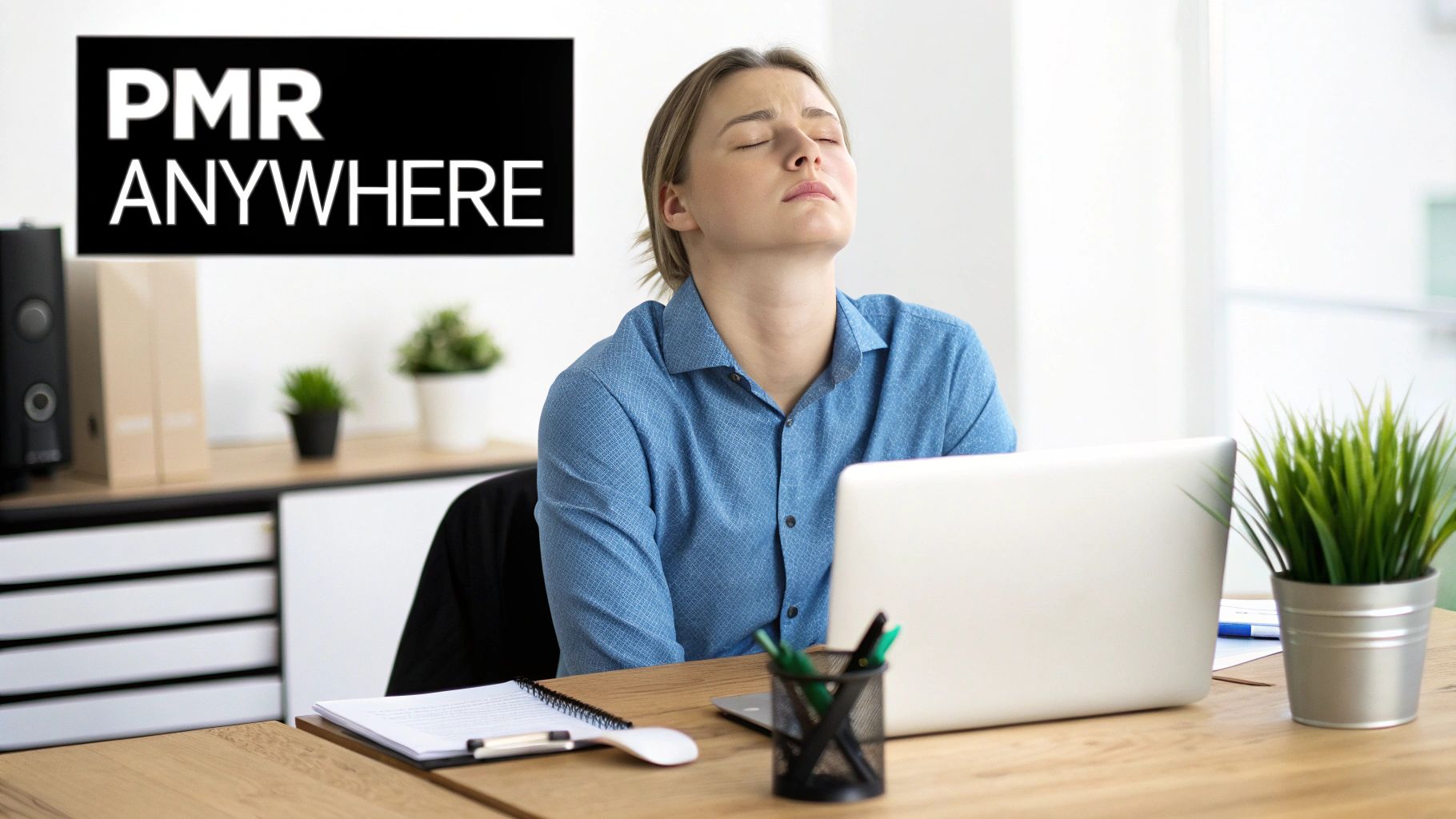 A person practising a relaxation technique on a yoga mat in a calm, sunlit room.