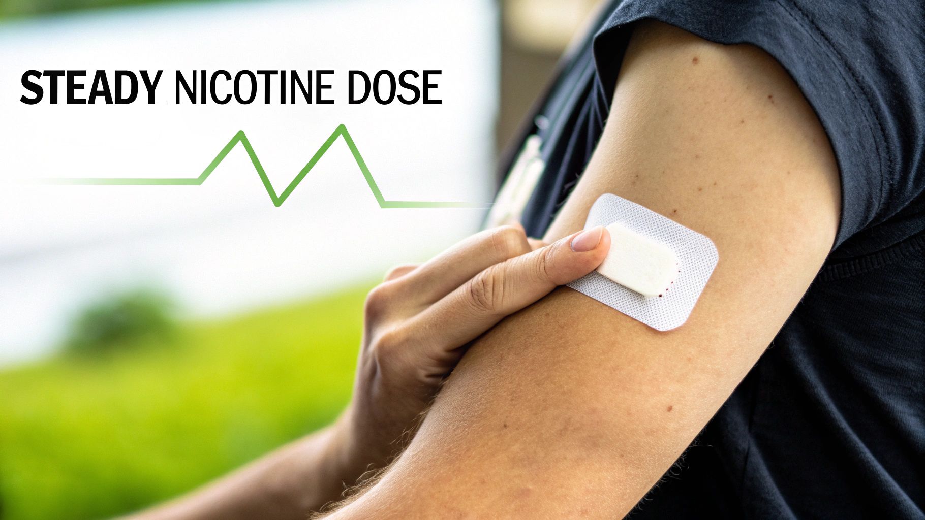 A person using a nicotine spray as part of their quit smoking kit.