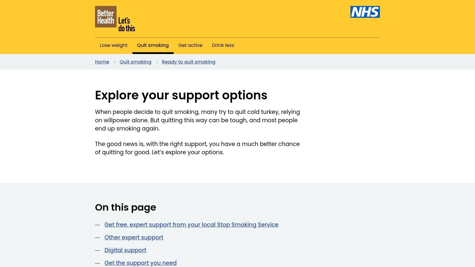 NHS Better Health – Quit Smoking