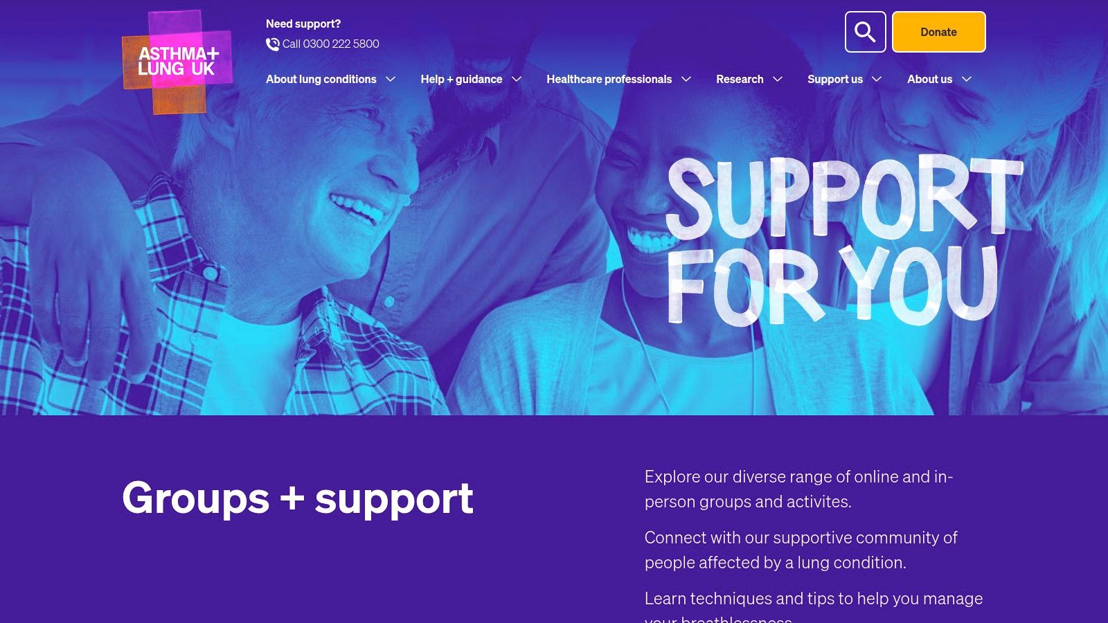 Asthma + Lung UK – Groups & Support