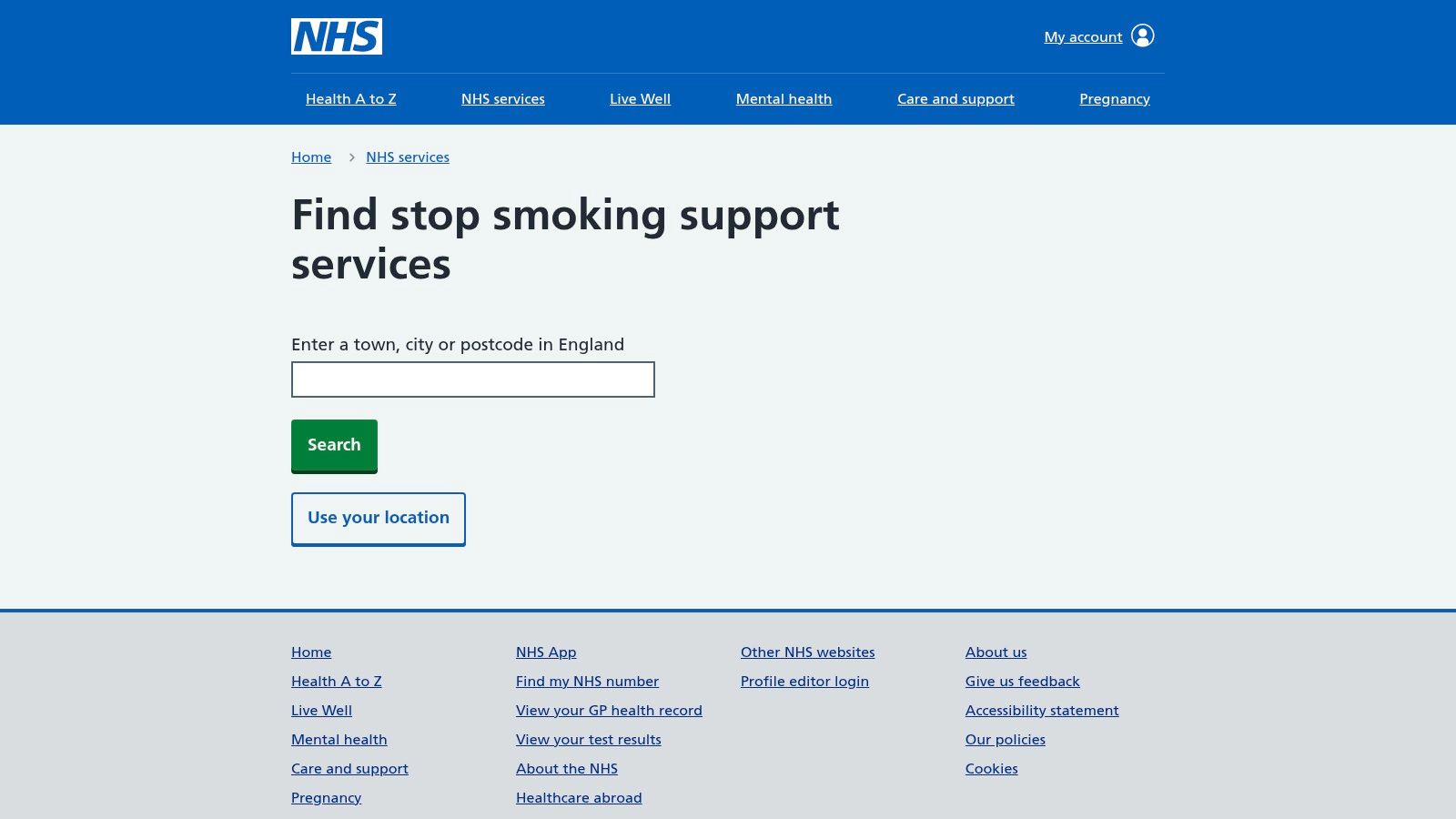 NHS Service Search – Find Stop Smoking Support Services