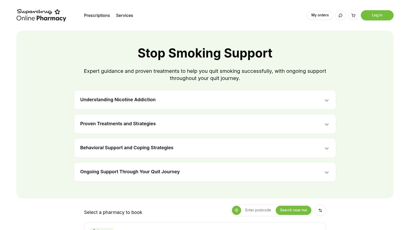 Superdrug Pharmacy – Stop Smoking Support