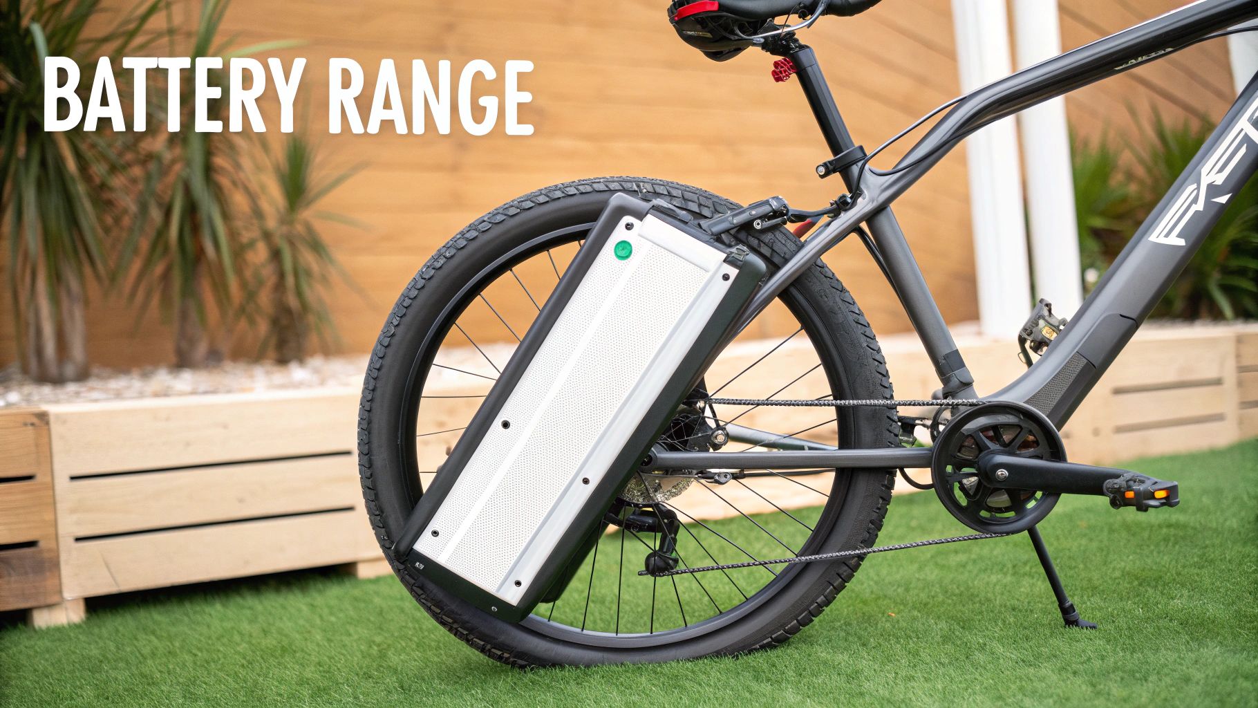 An electric bike battery being charged