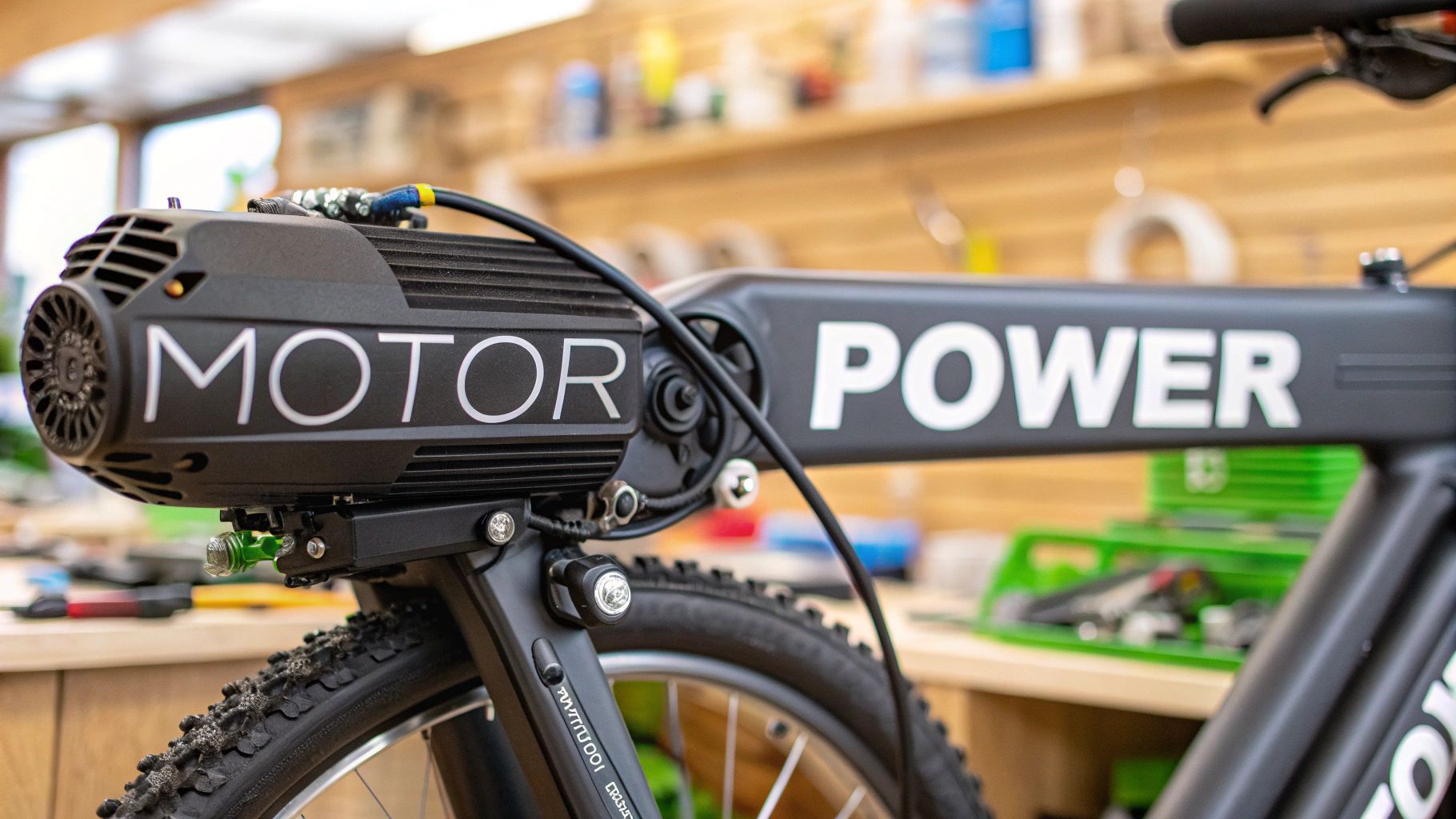 A person working on an electric bike motor