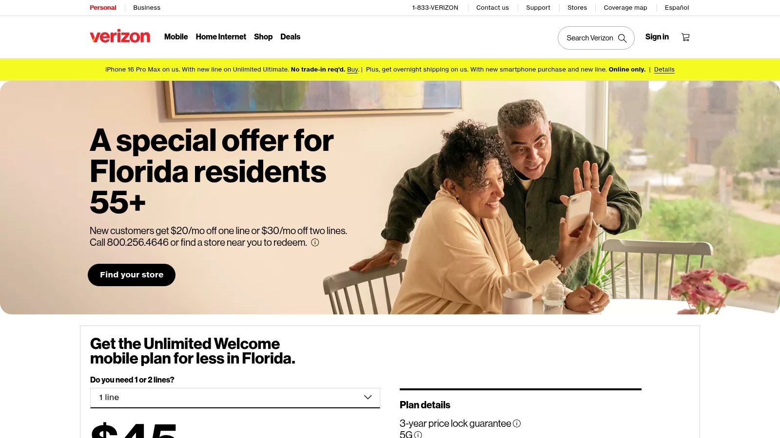 Verizon 55+ Plan