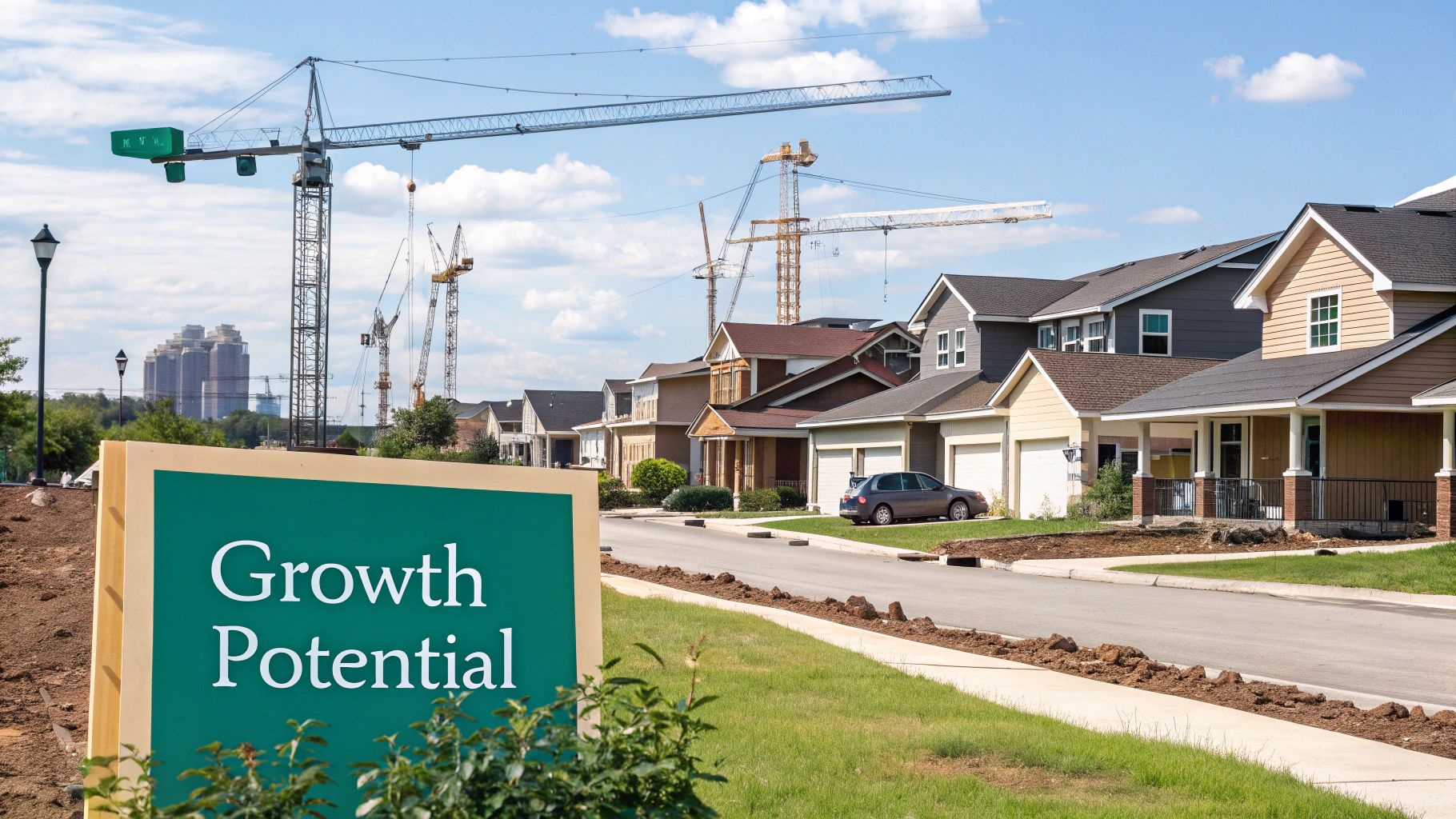 A futuristic cityscape with new infrastructure projects