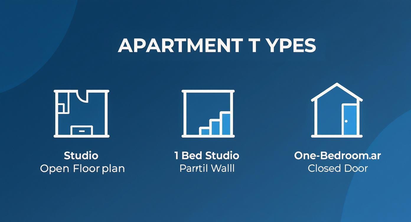Infographic about 1 bedroom studio apartments