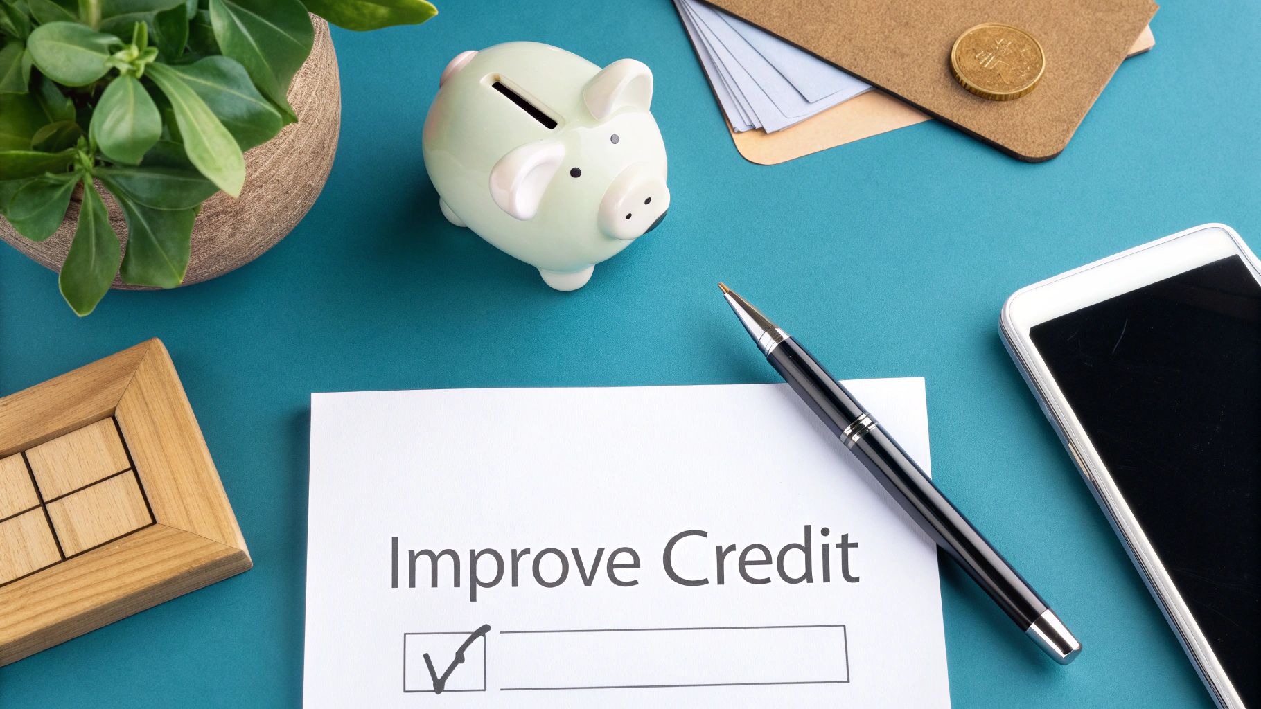 A person marking a calendar, symbolizing timely bill payments to improve credit