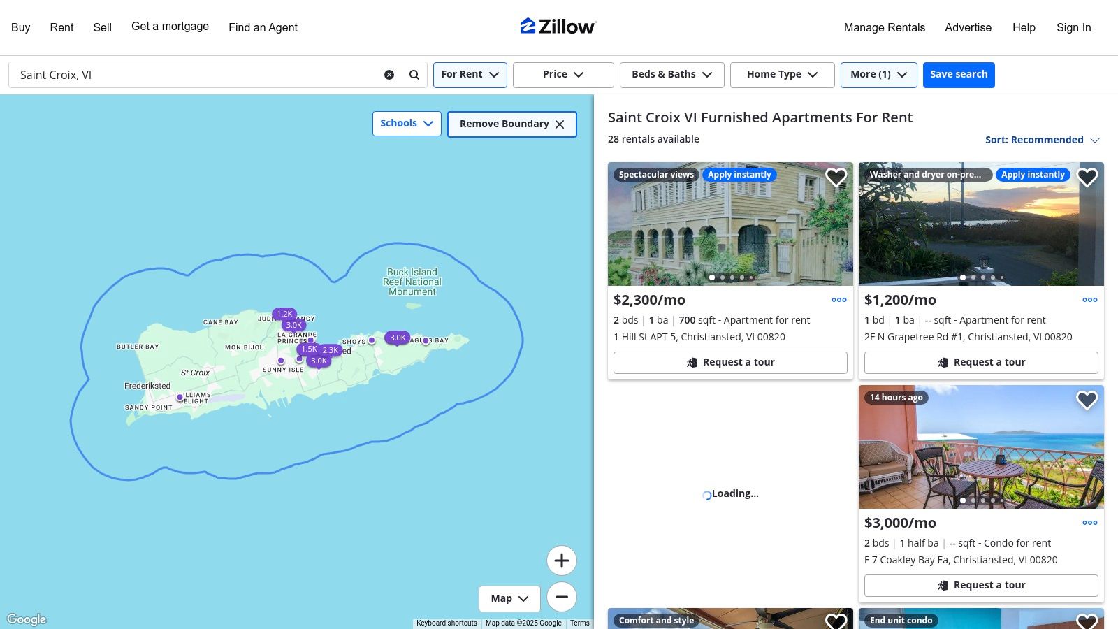 Furnished Apartments For Rent in Saint Croix VI | Zillow