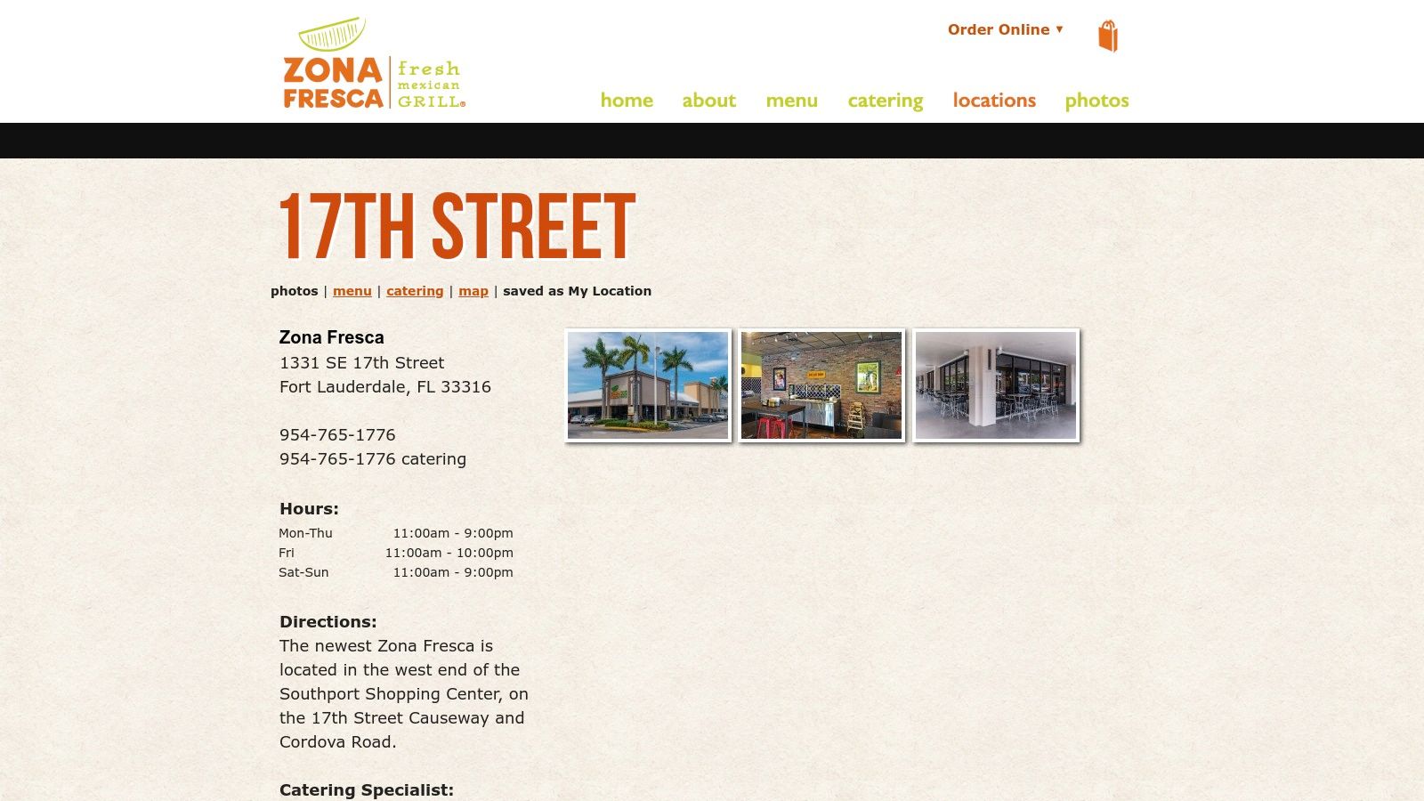 Zona Fresca – 17th Street location (official page)