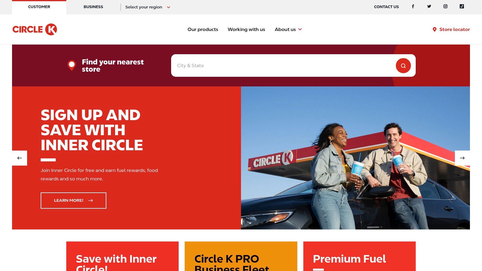 Circle K (24/7 convenience stores with grocery staples + delivery through partners)