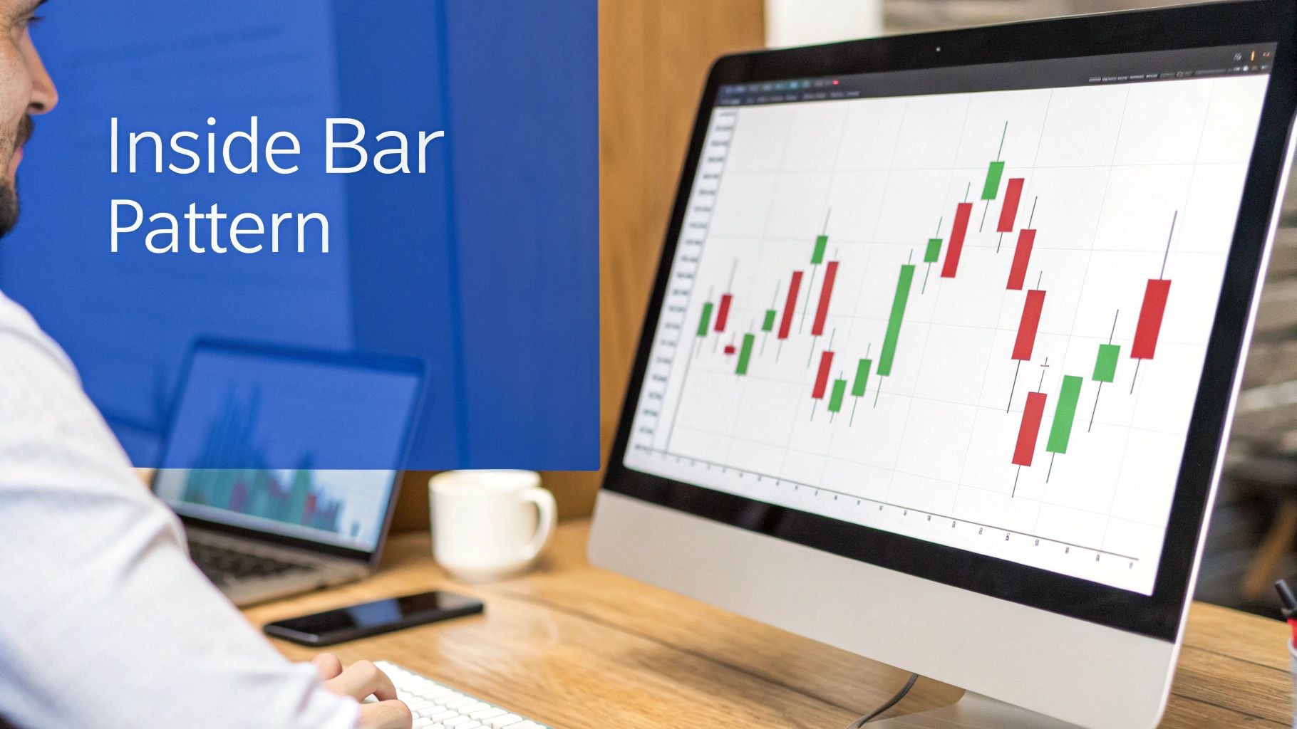An illustration of the inside bar pattern showing the mother bar and the smaller inside bar contained within its range.